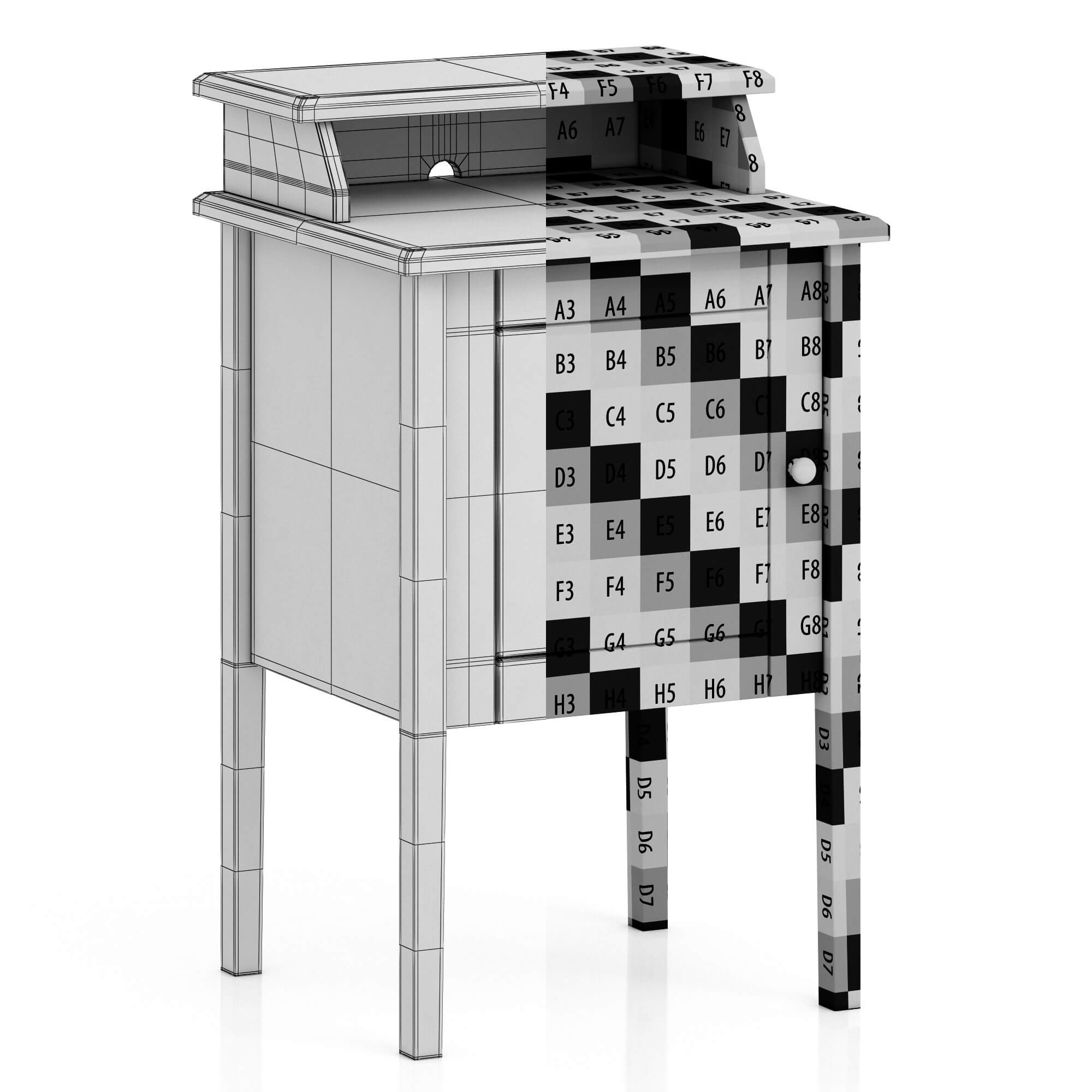 Ikea Olderdalen Nightstand 3D Model by zifir3d
