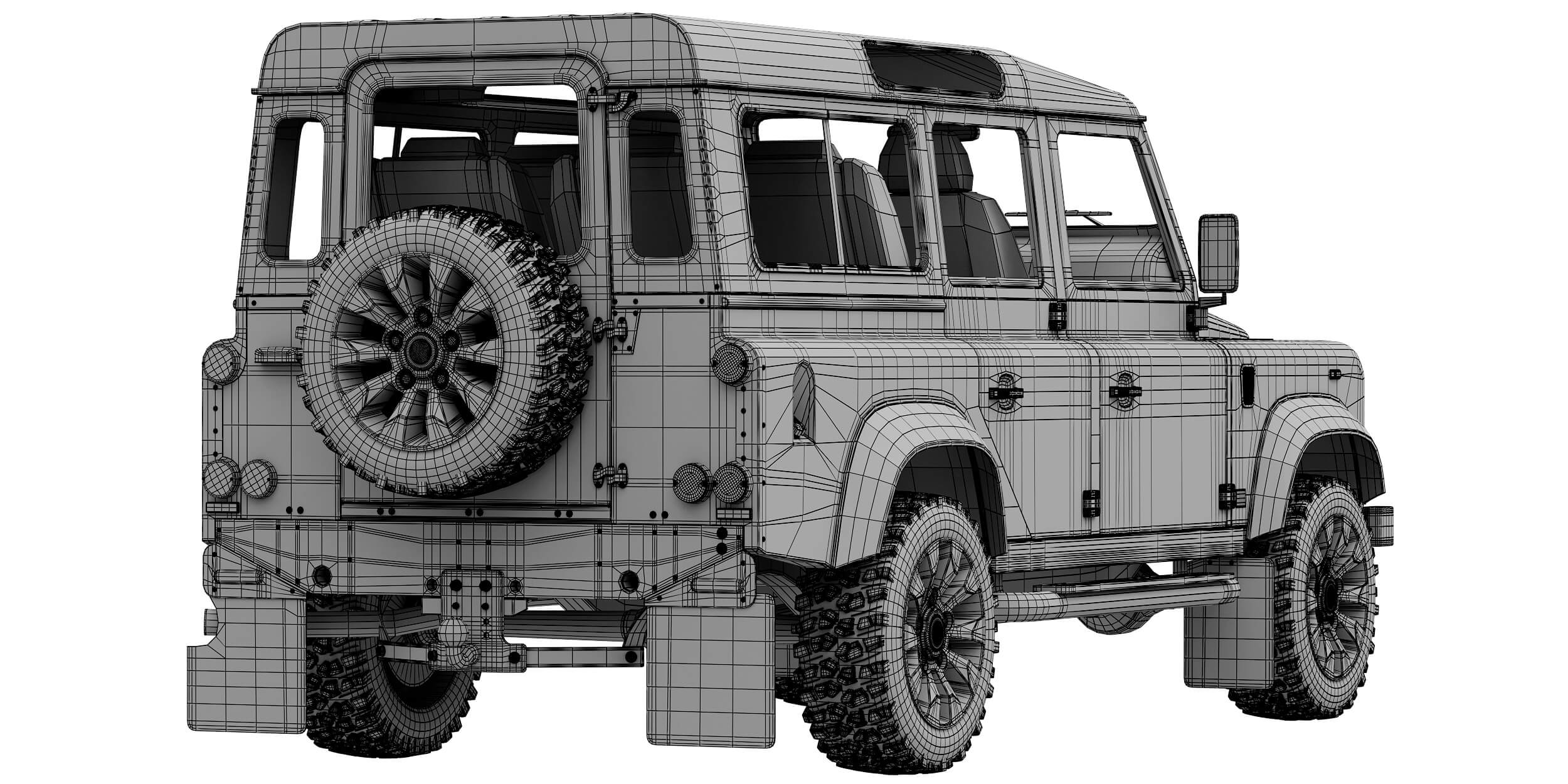 Land Rover Defender Works V8 4-Door 2018 3D Model by zifir3d