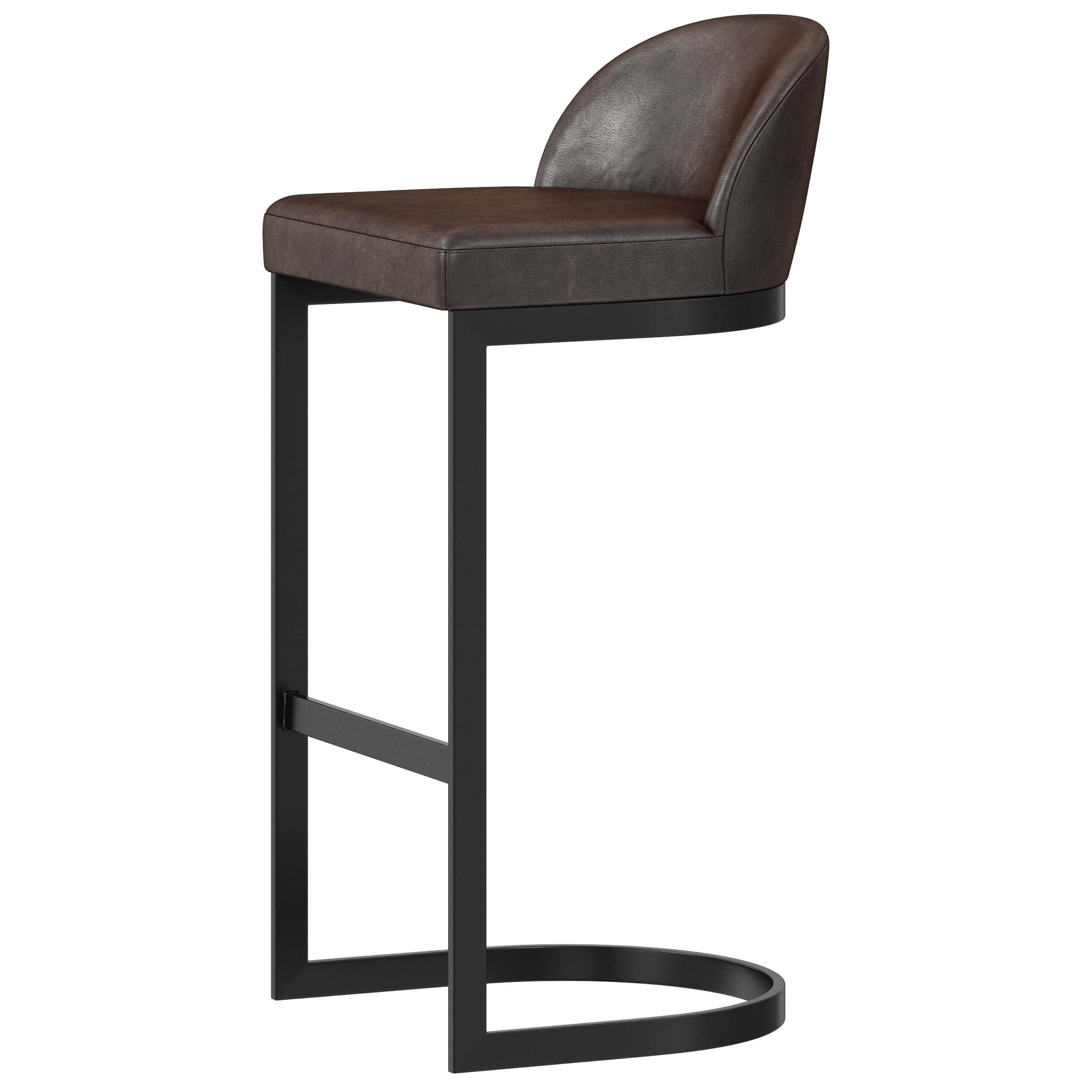 Restoration Hardware 1960s Rome Leather Bar Stool 3D Model by zifir3d