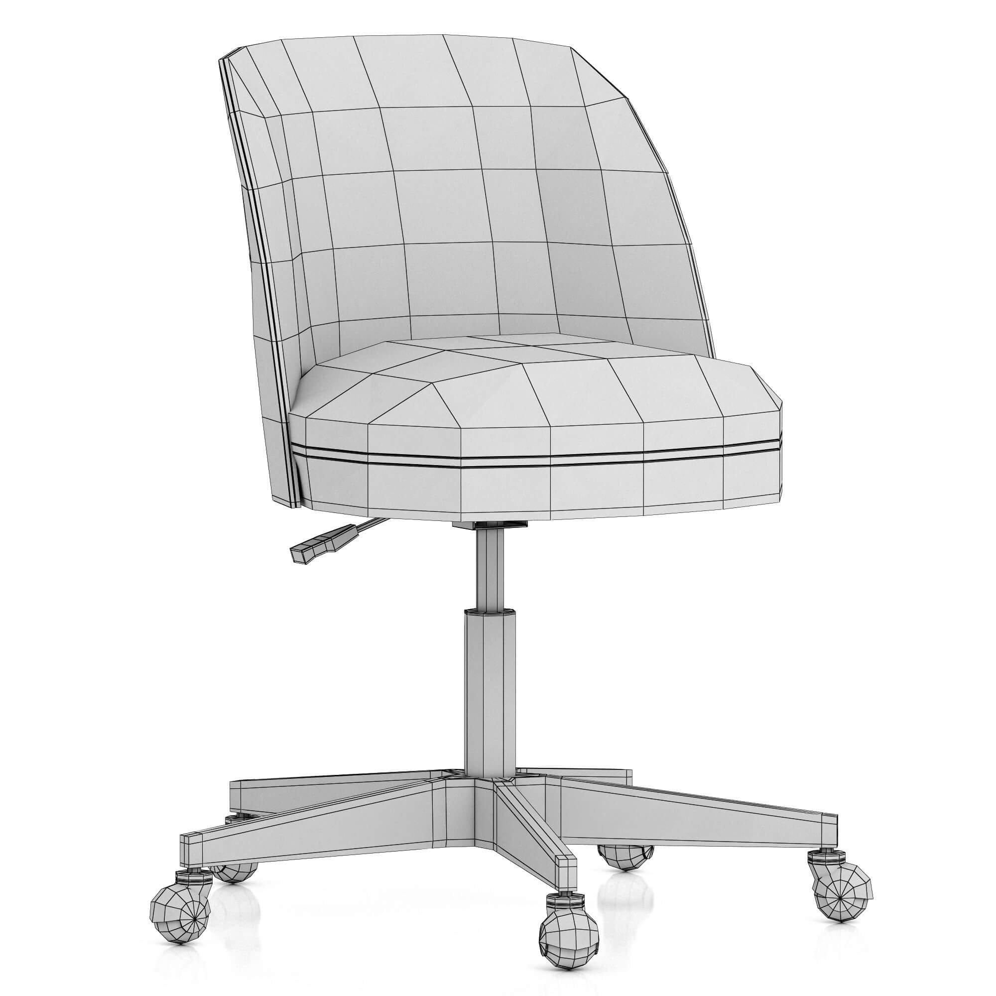 Restoration Hardware Alessa Leather Desk Chair 3D Model by zifir3d