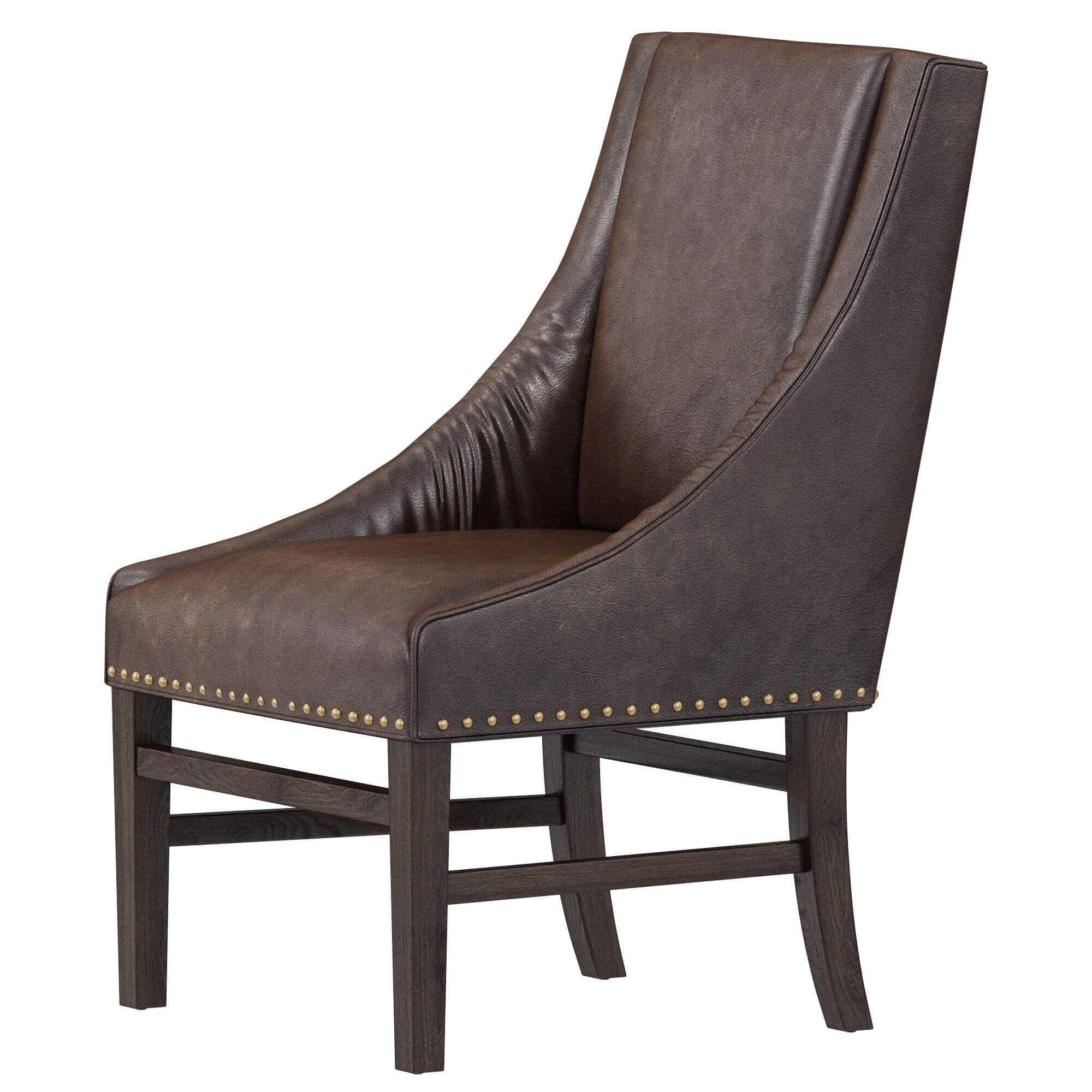 Restoration Hardware Nailhead Leather Armchair 3D Model by zifir3d