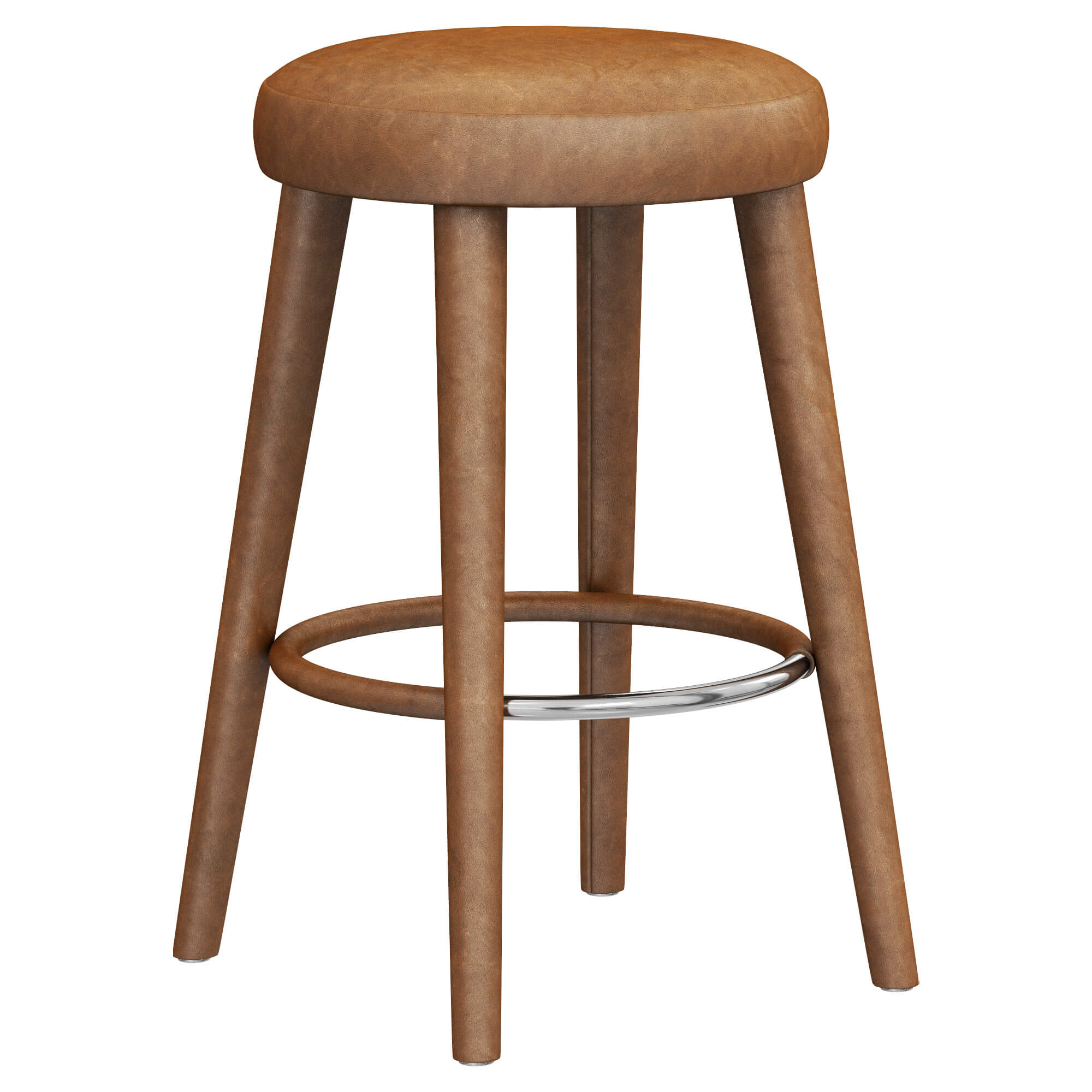 Restoration Hardware Nicola Round Dolce Faux Stool - 3D Model by zifir3d
