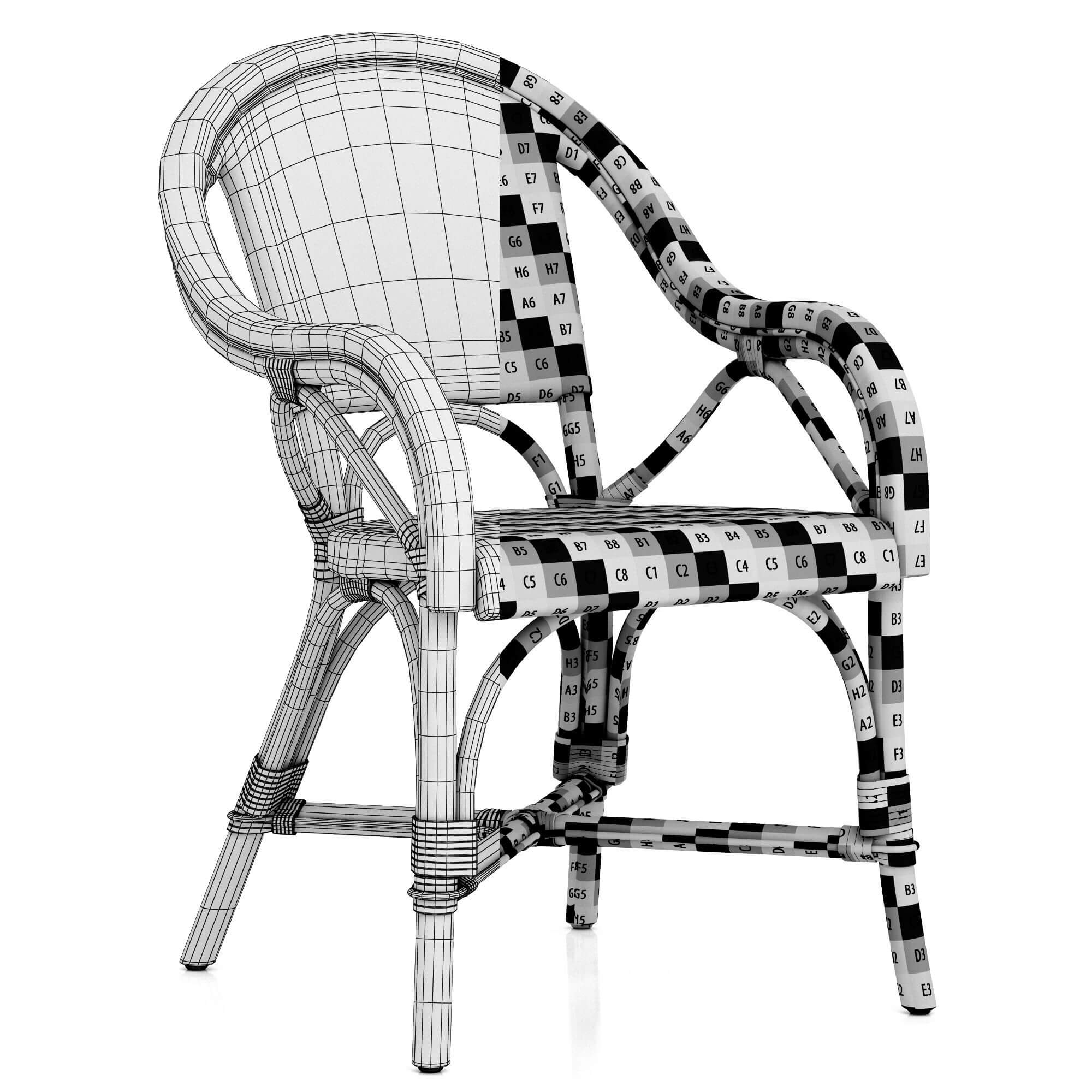 Restoration Hardware St Germain Resin Armchair 3D Model by zifir3d