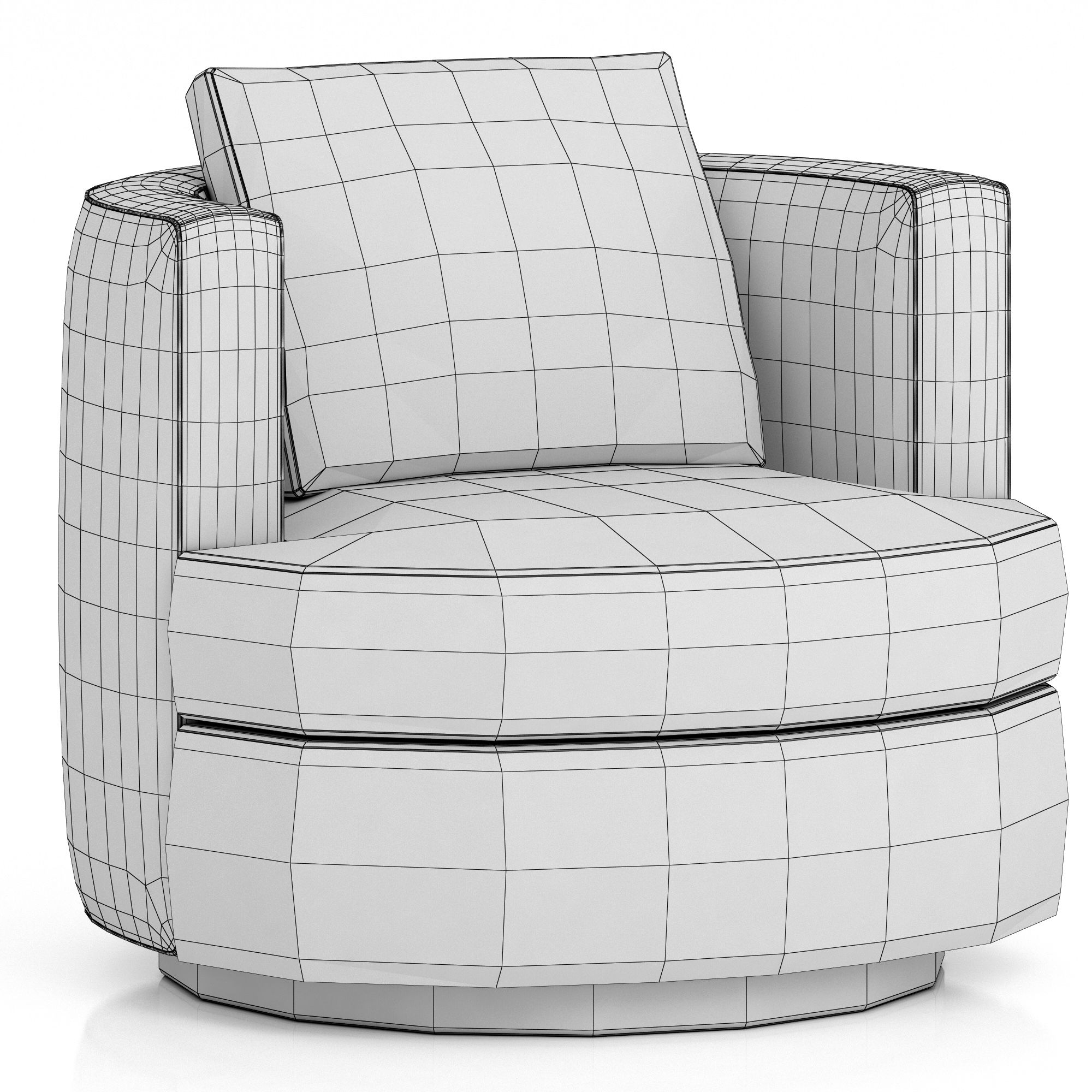 Restoration Hardware Wren Leather Swivel Chair 3D Model by zifir3d