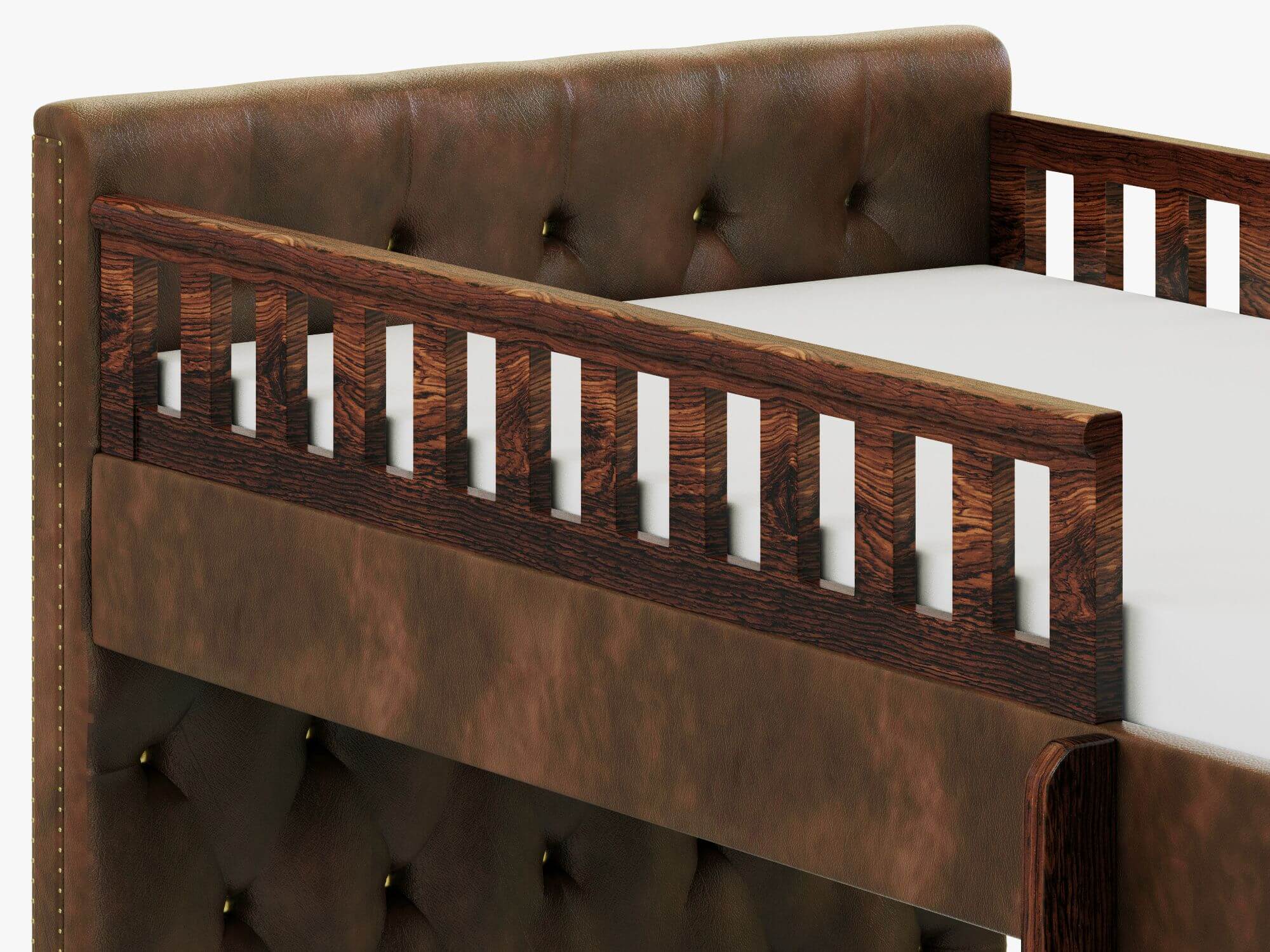 RH Chesterfield Leather Bunk Bed 3D Model by zifir3d