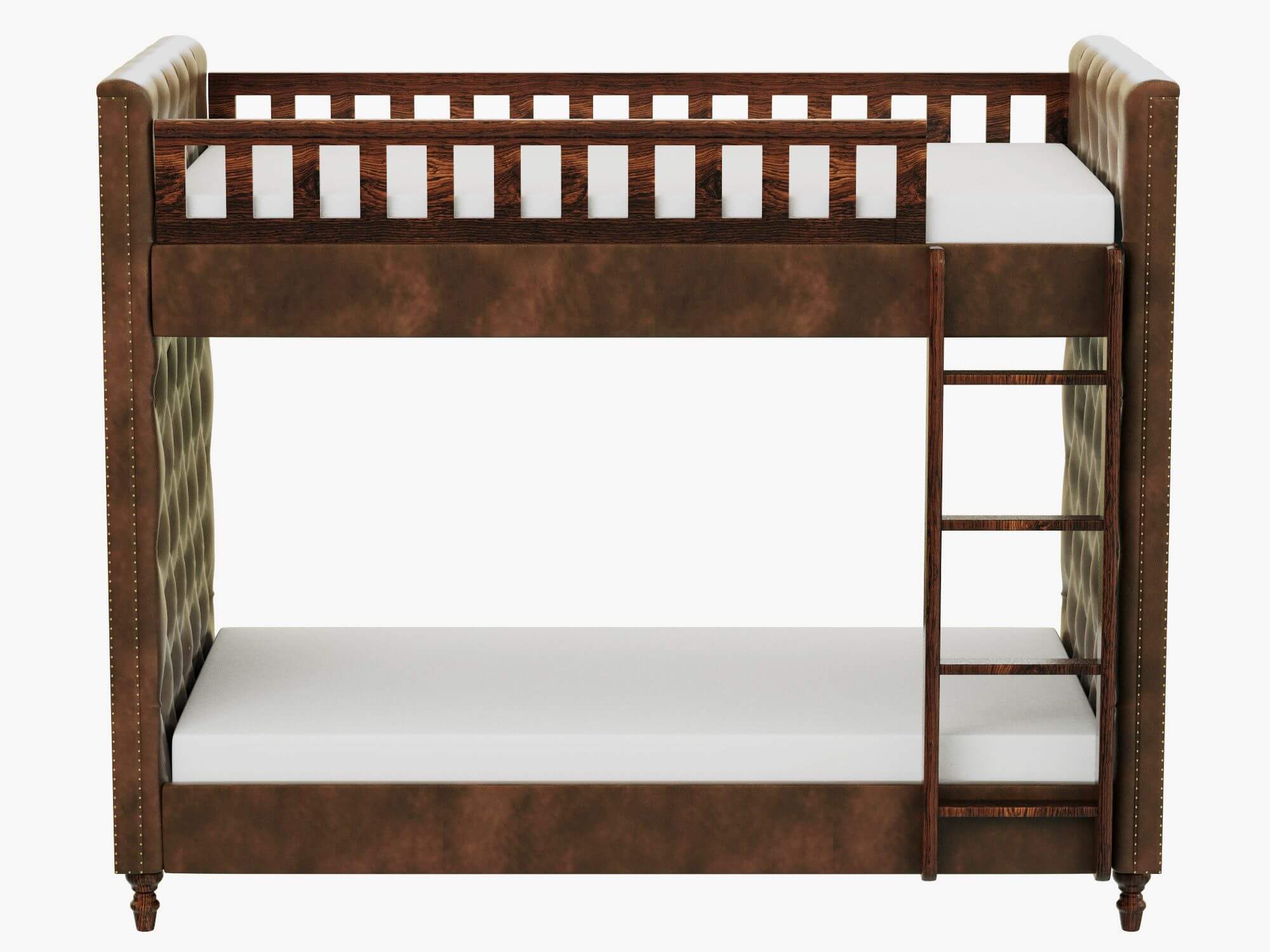 RH Chesterfield Leather Bunk Bed 3D Model by zifir3d