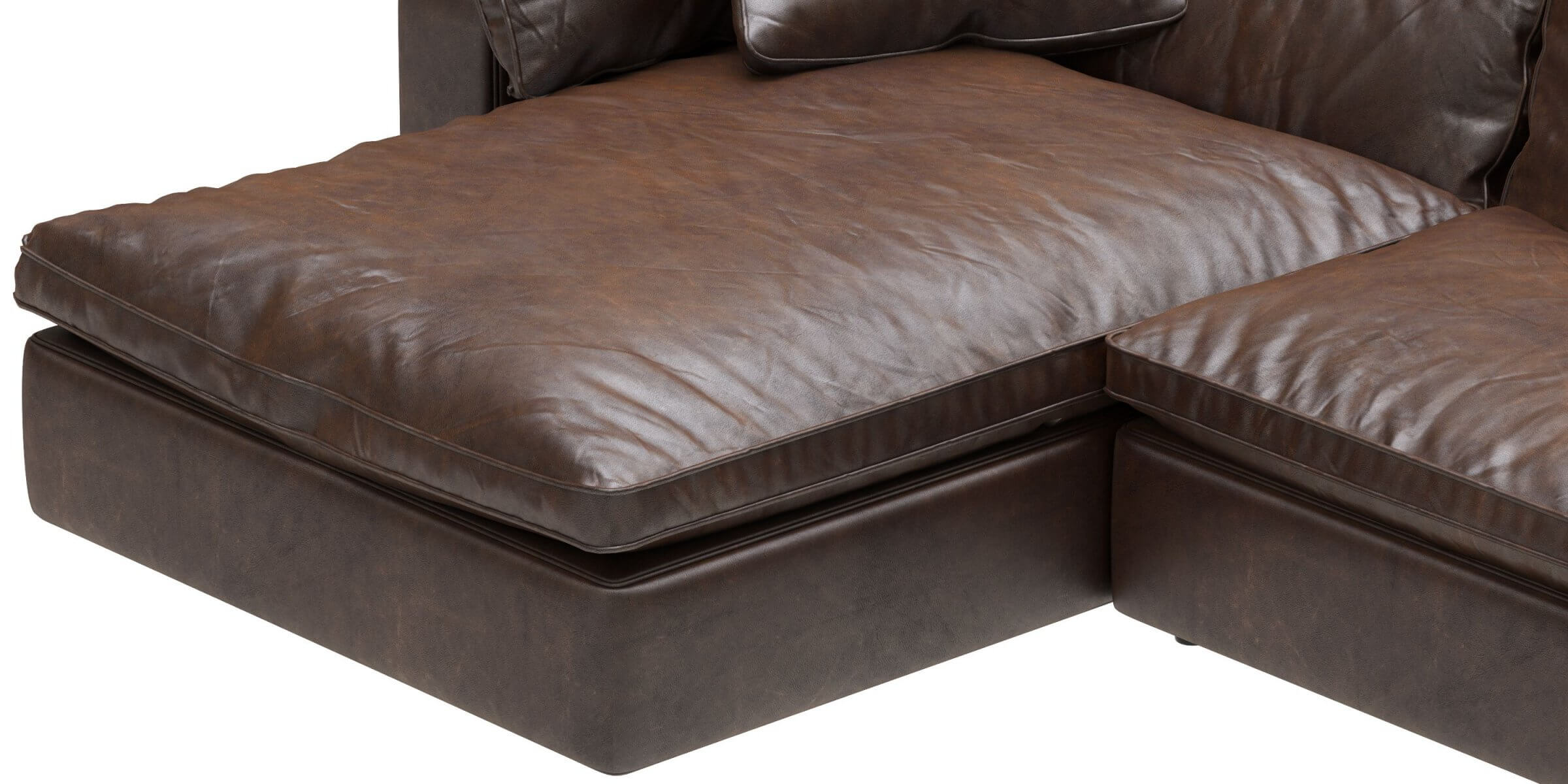 RH Cloud Leather Sofa Chaise Sectional 3D Model by zifir3d