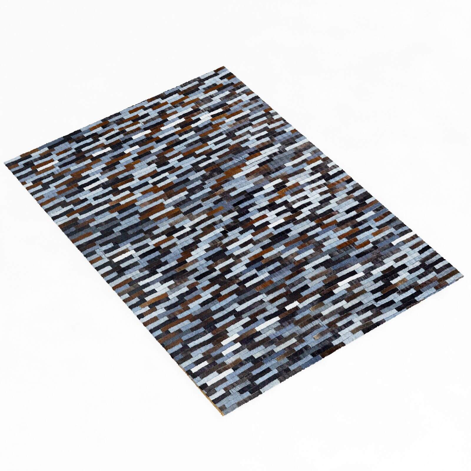 RH Denim & Cowhide Patchwork Rug 3D Model by zifir3d