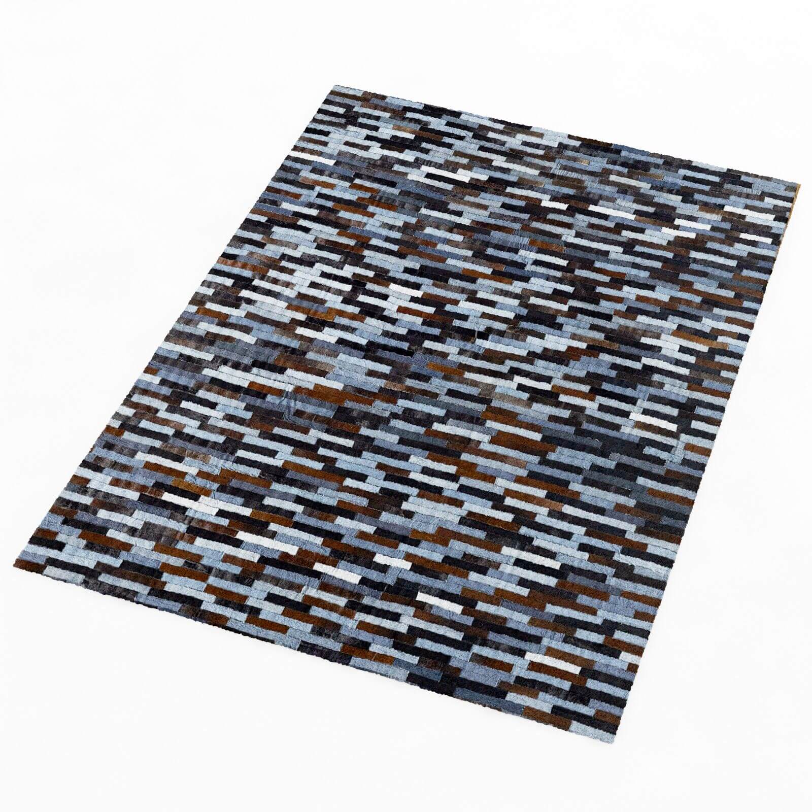 RH Denim & Cowhide Patchwork Rug 3D Model by zifir3d