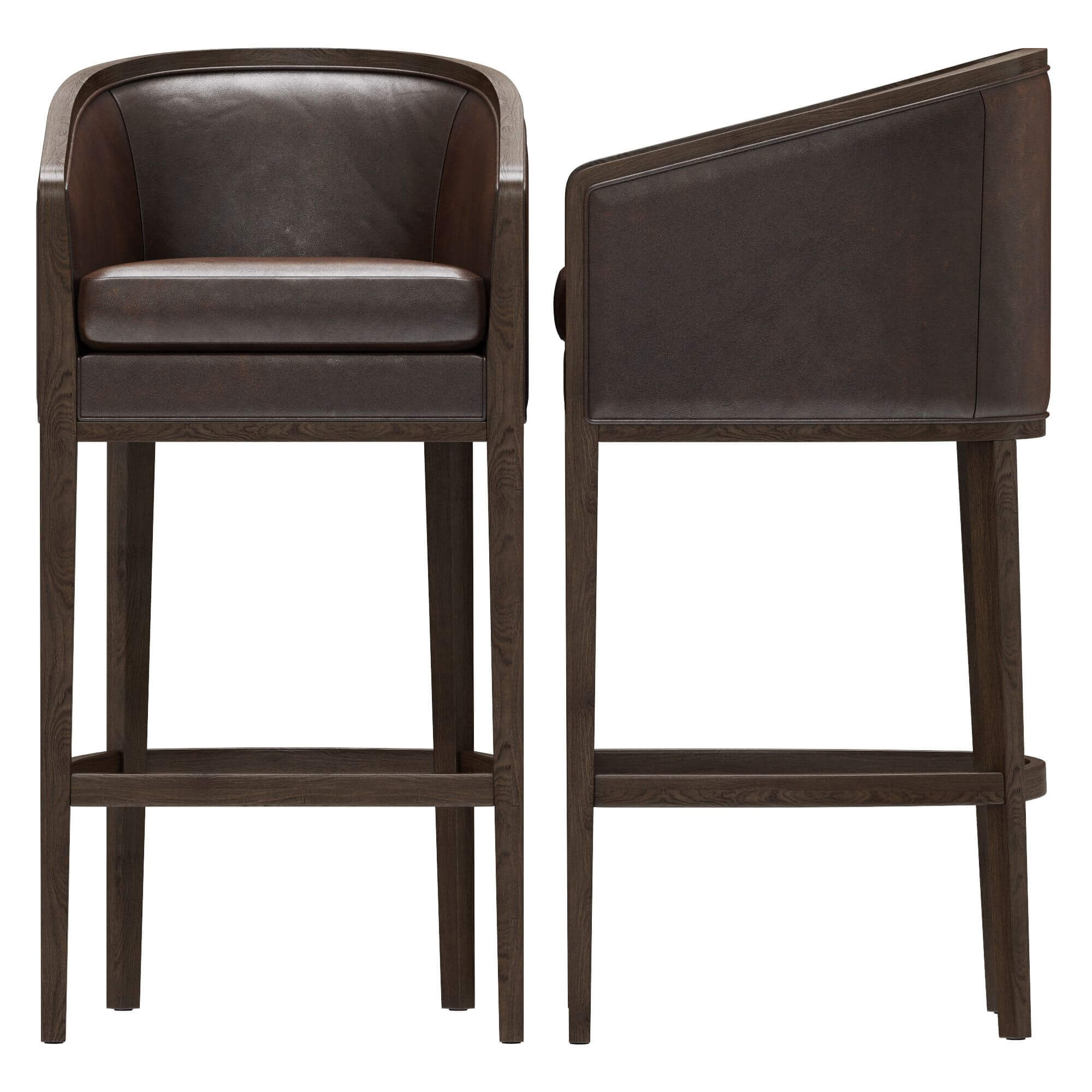 RH Dixon Leather Stool - 3D Model by zifir3d
