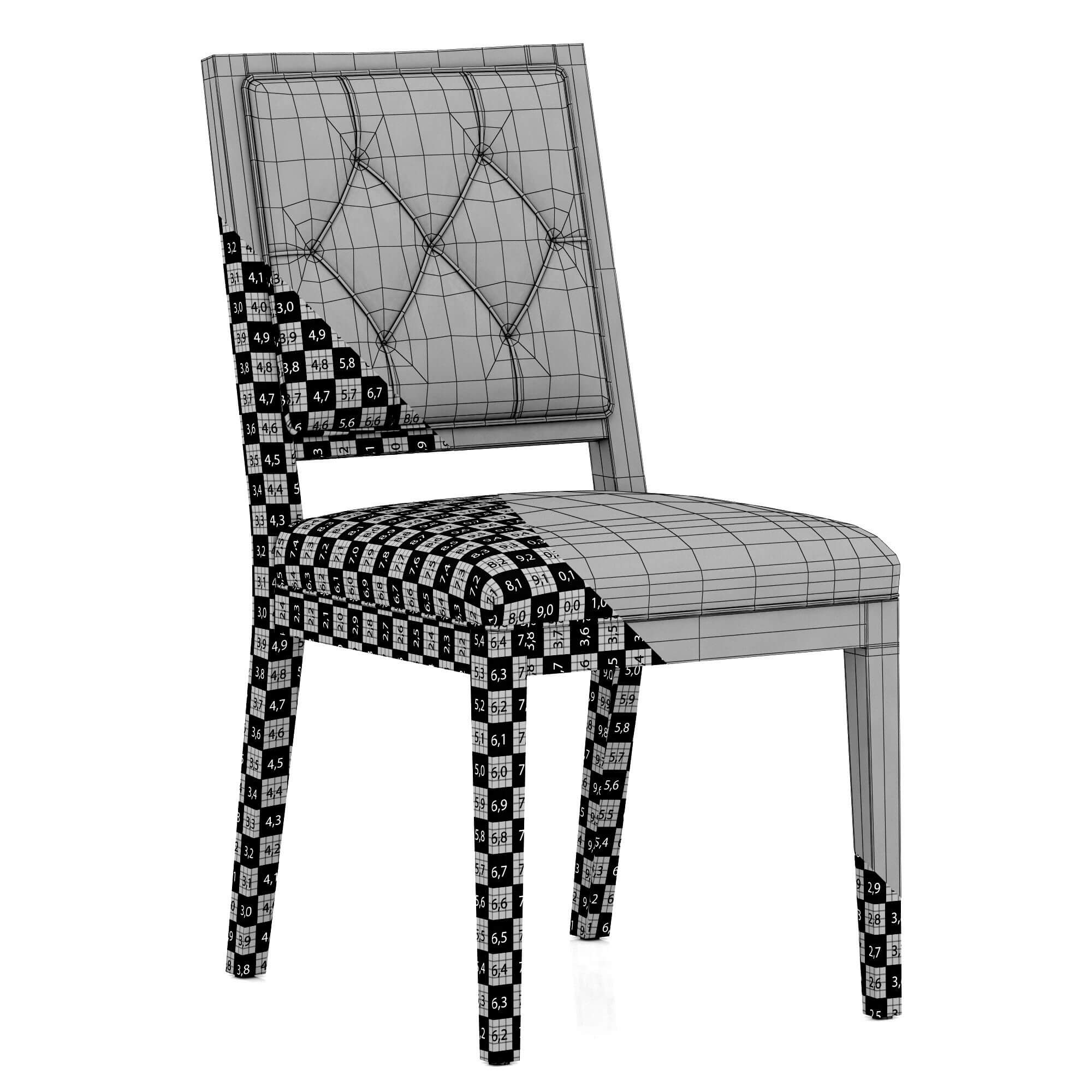 RH French Contemporary Tufted Square Chair 3D Model by zifir3d
