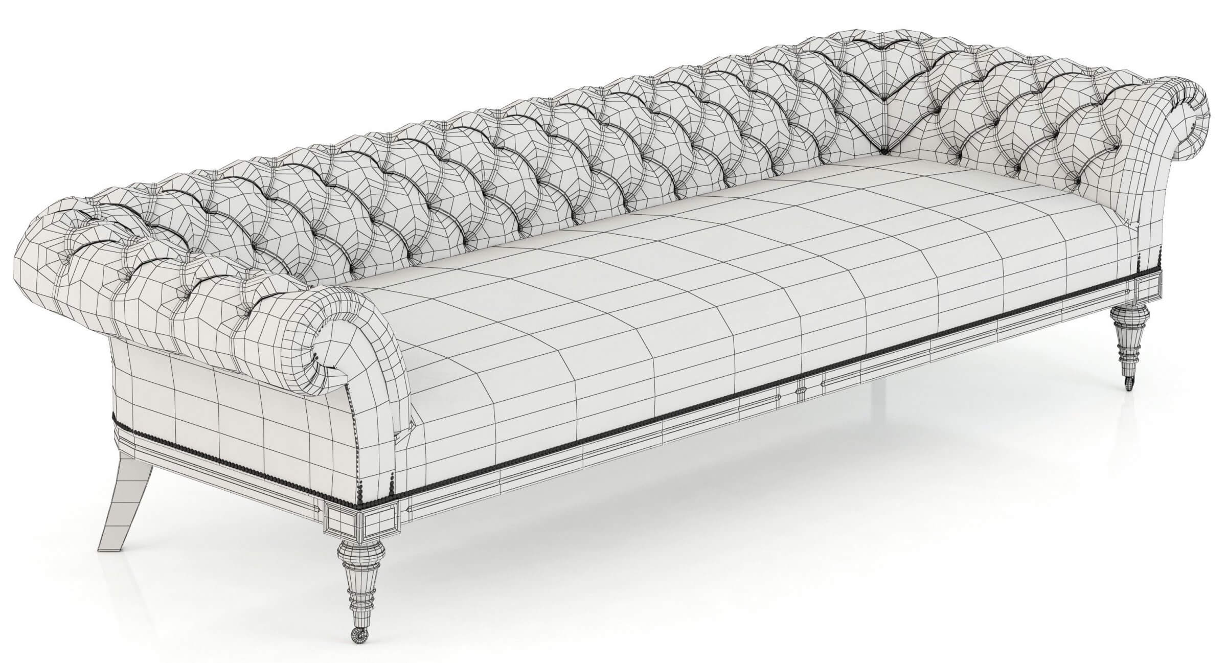 RH Islington Chesterfield Upholstered Sofa 3D Model by zifir3d