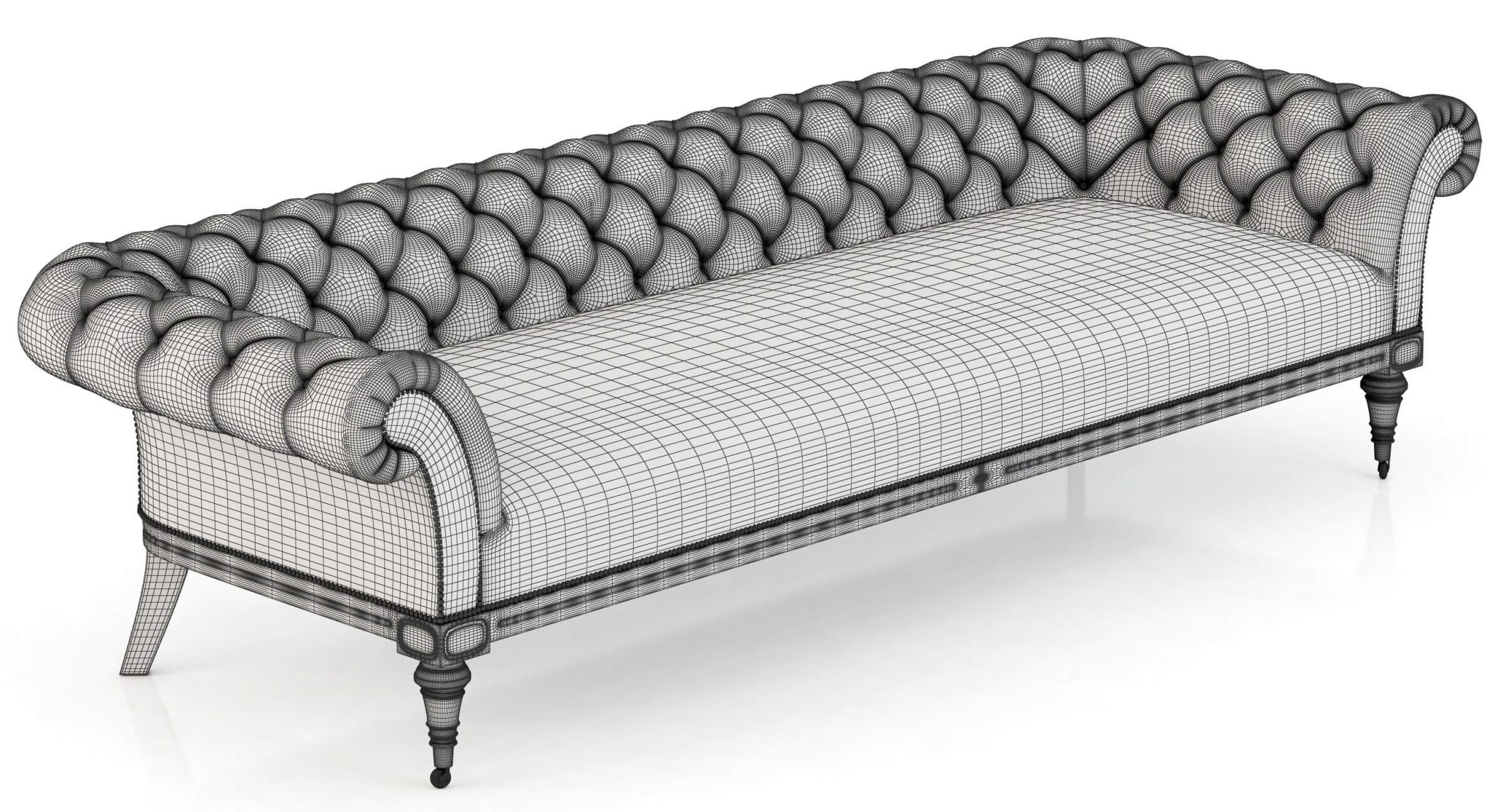 RH Islington Chesterfield Upholstered Sofa 3D Model by zifir3d
