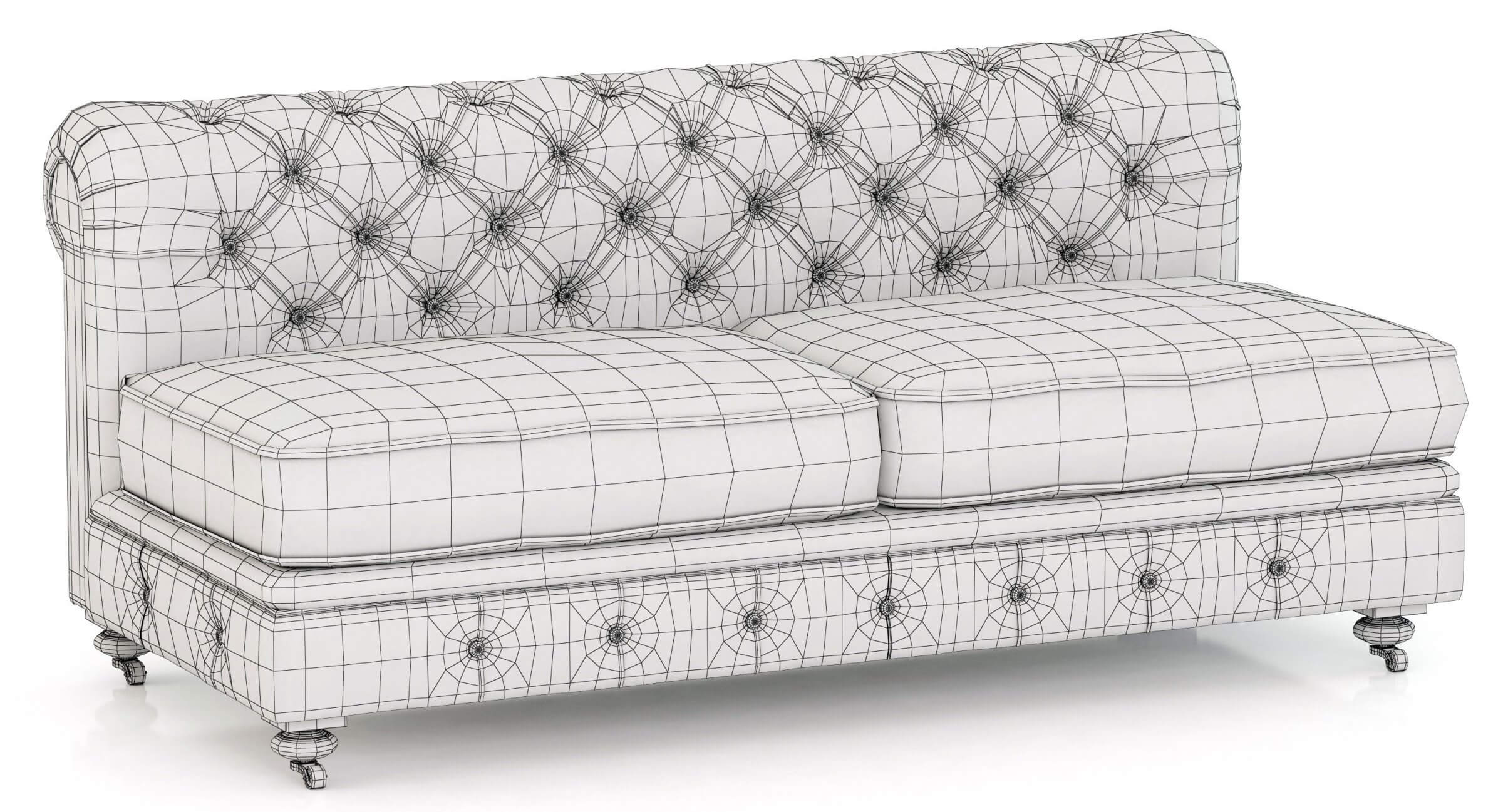 RH Kensington Upholstered Armless Sofa 3D Model by zifir3d