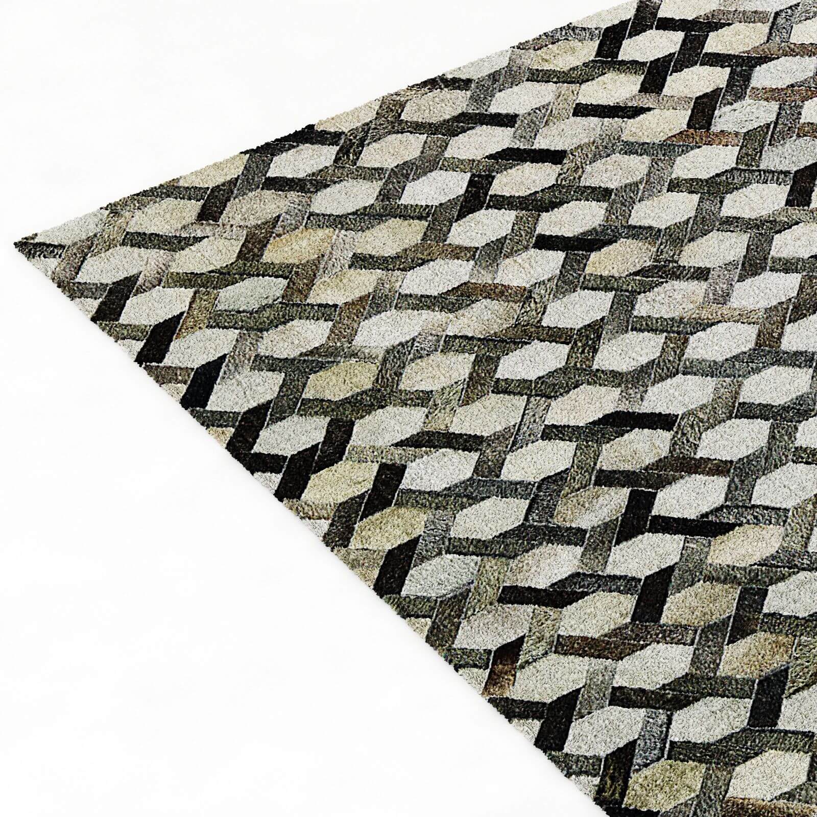 RH Link Cowhide Rug 3D Model by zifir3d