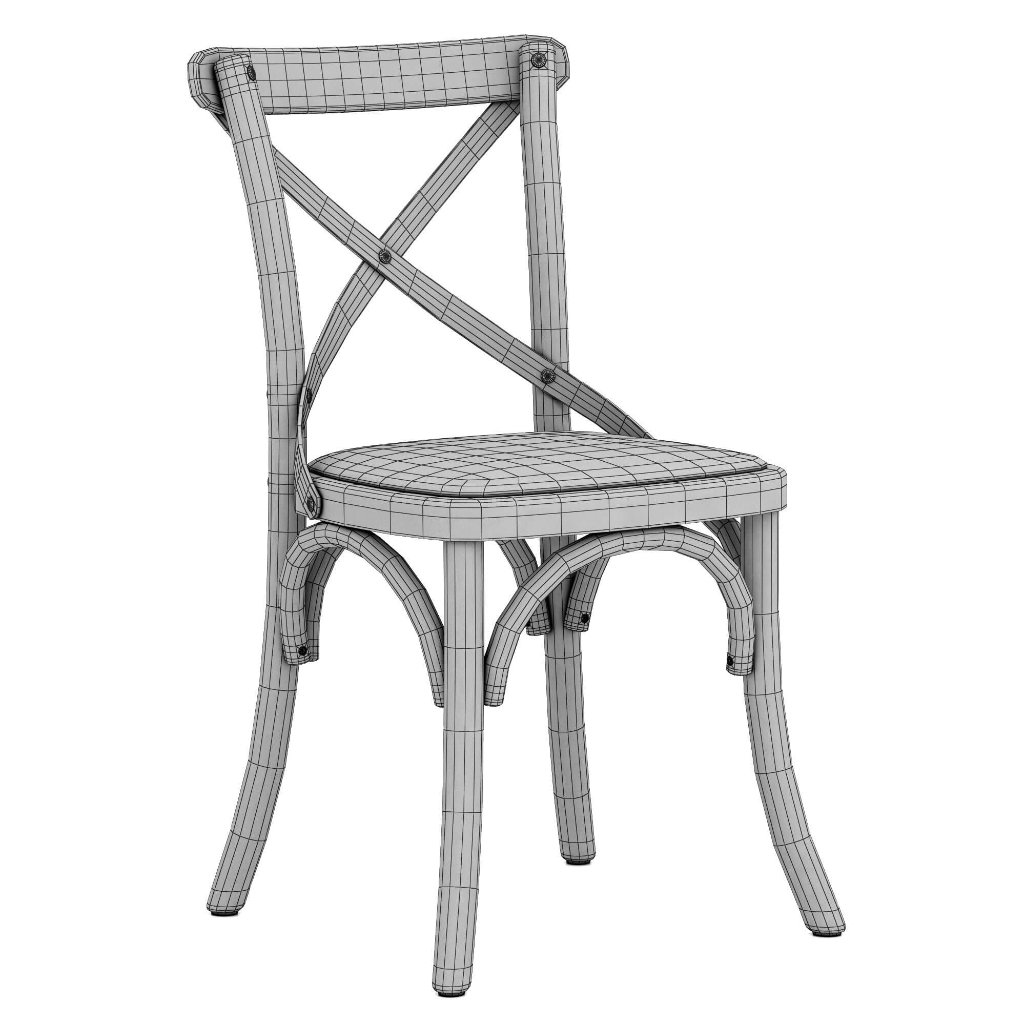 RH Madeleine Leather Side Chair 3D Model by zifir3d