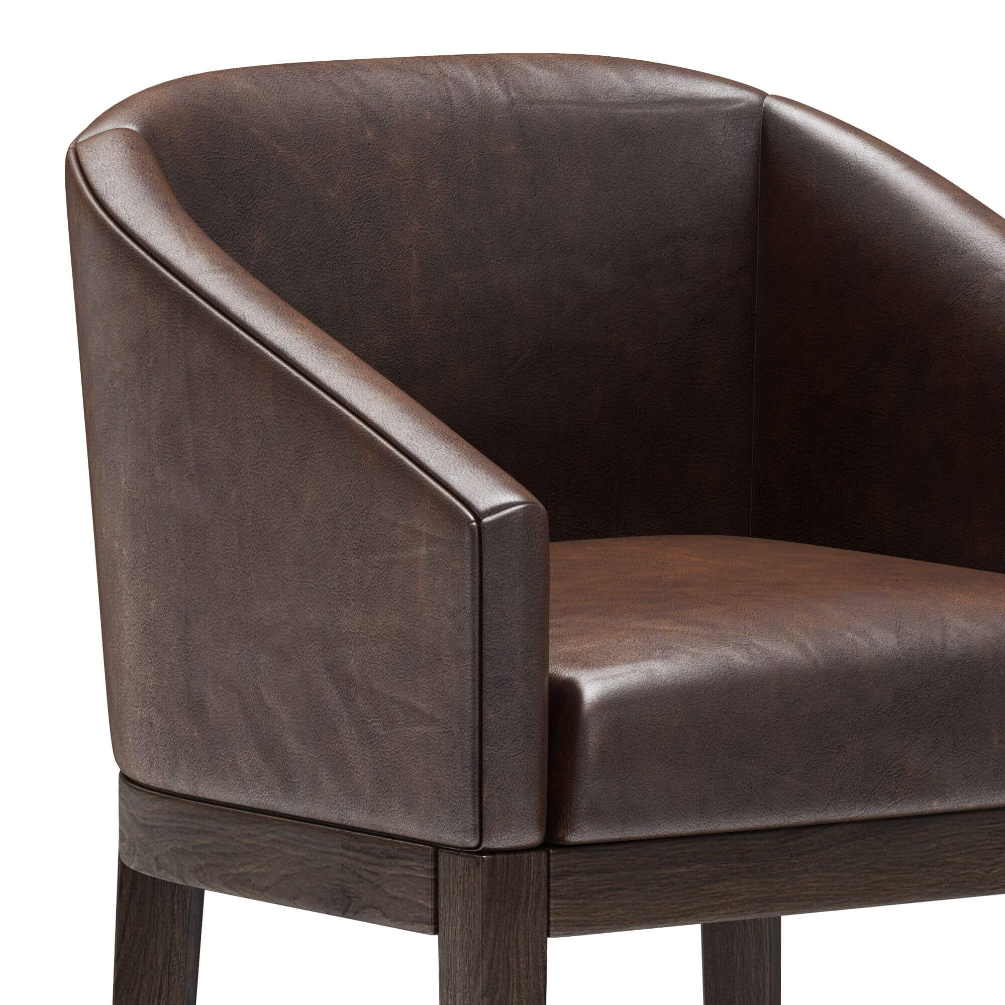RH Morgan Barrelback Slope Leather Stool - 3D Model by zifir3d