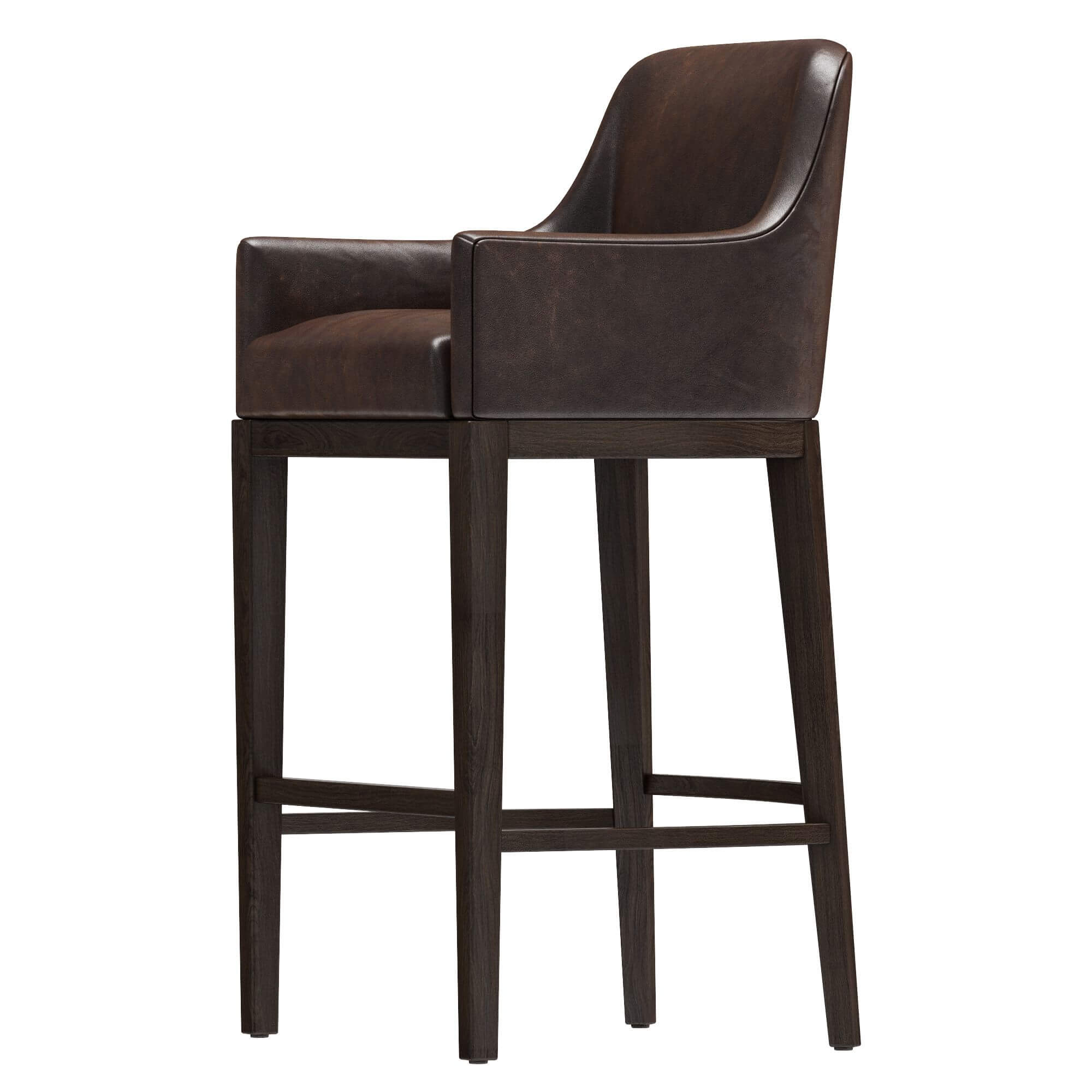 RH CurvedBack Track Leather Stool 3D Model by zifir3d