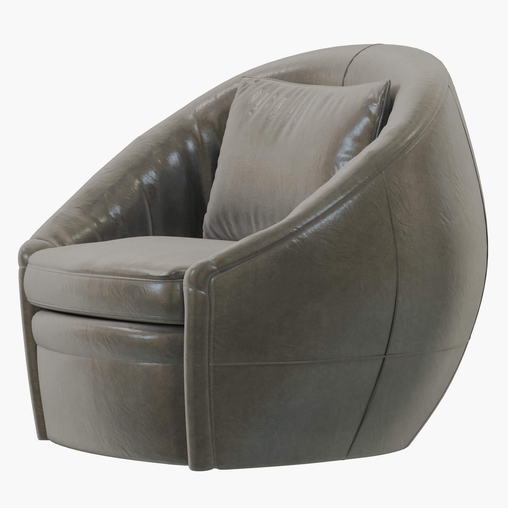 RH Oberon Leather Swivel Chair 3D Model by zifir3d