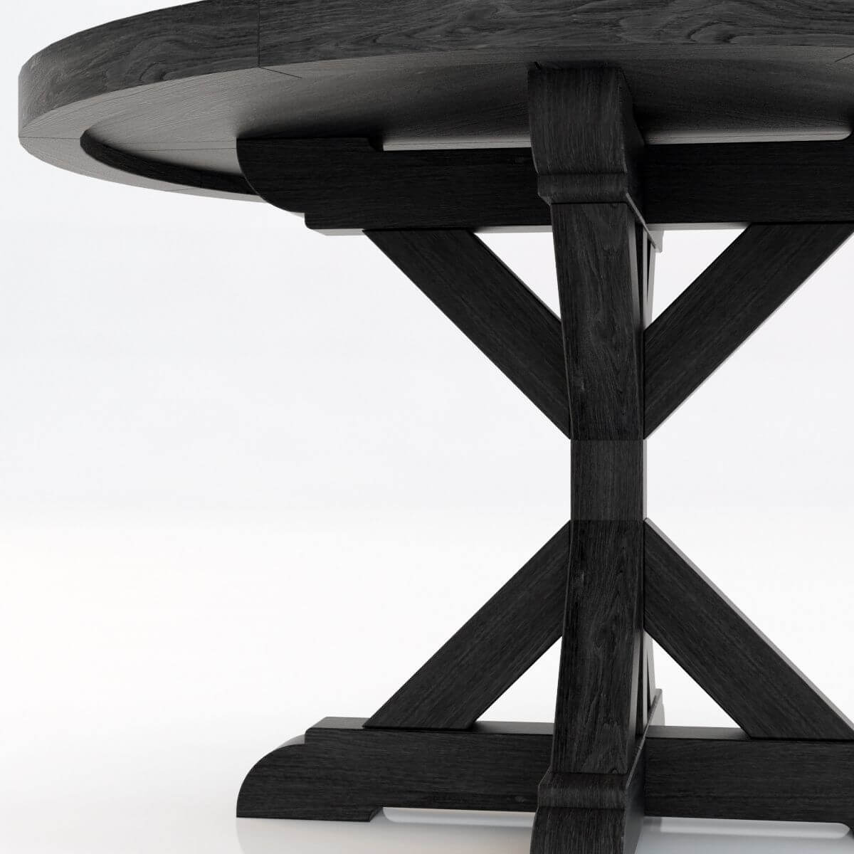 RH Salvaged Wood X Base Dining Table 3D Model by zifir3d