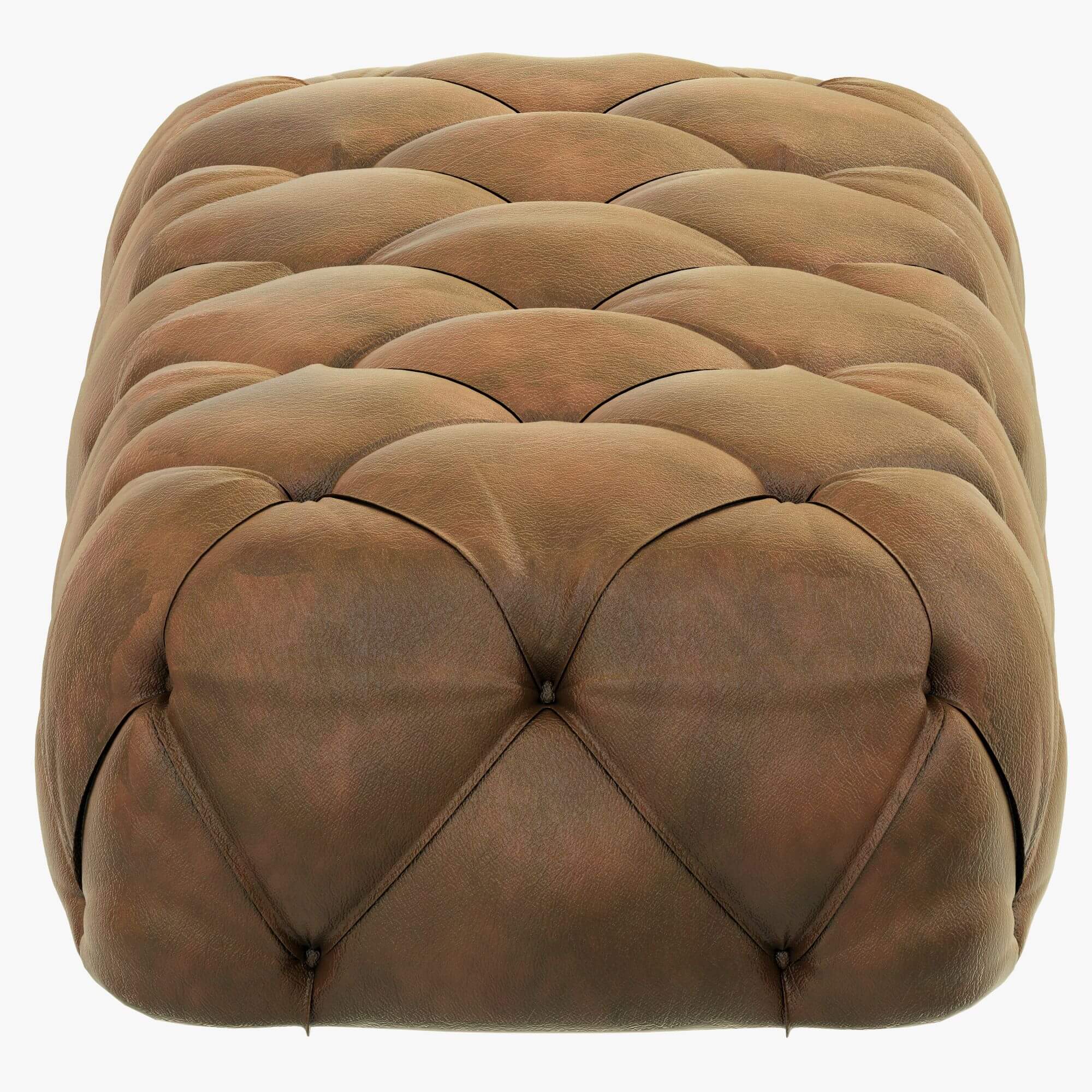 RH Soho Tufted Leather Ottoman 3D Model by zifir3d