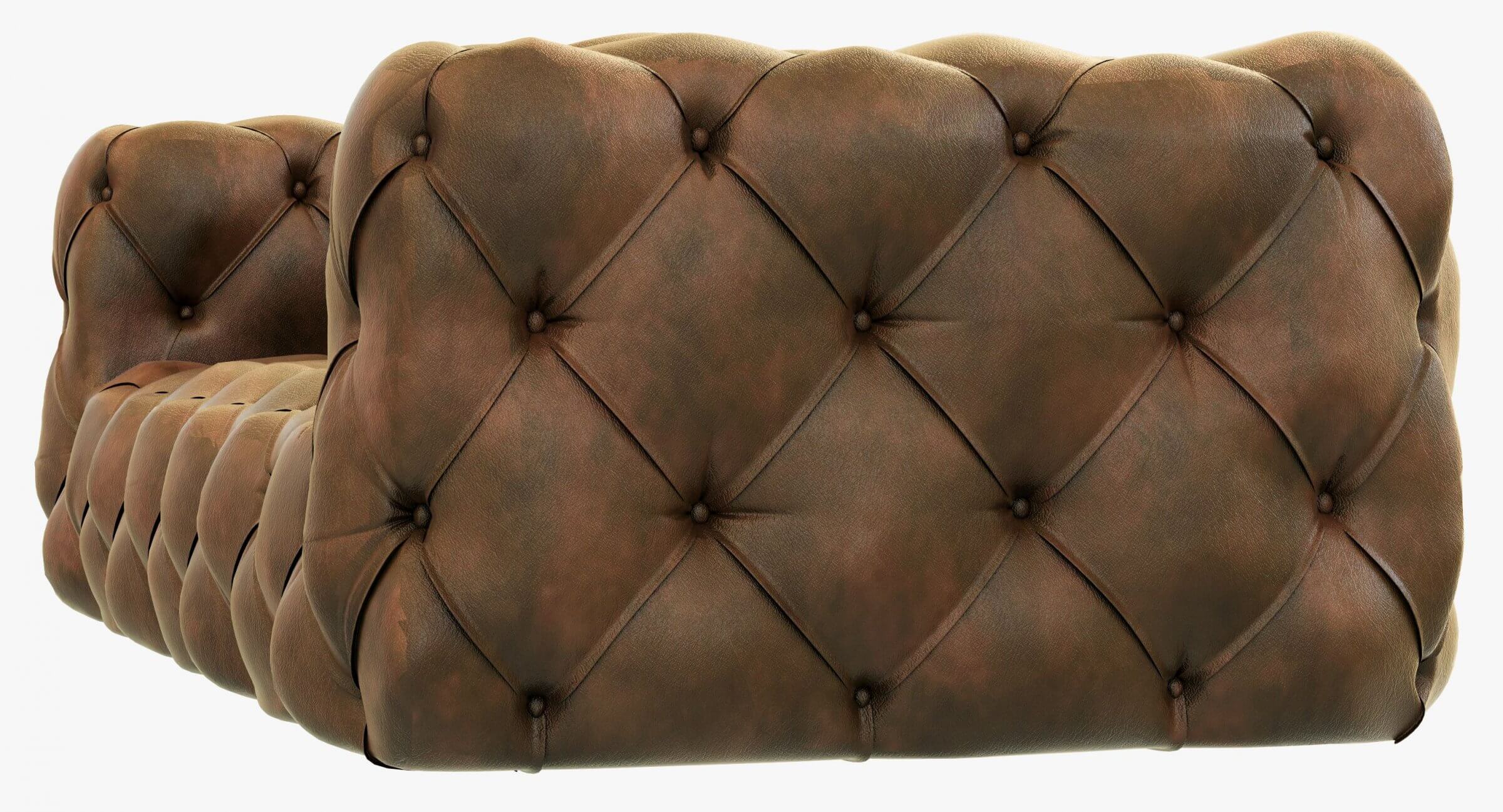 RH Soho Tufted Leather Sofa 3D Model by zifir3d