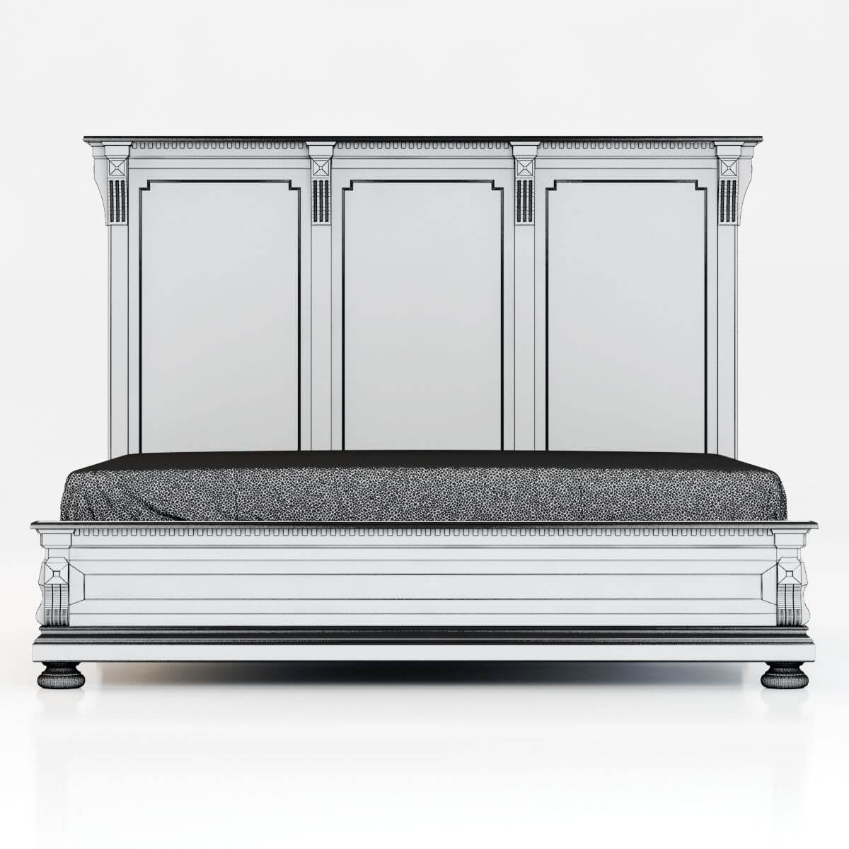 RH St James King Bed without Footboard 3D Model by zifir3d