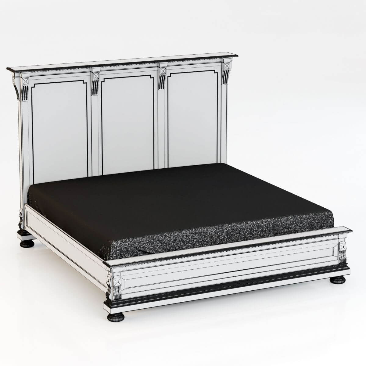 RH St James King Bed without Footboard 3D Model by zifir3d