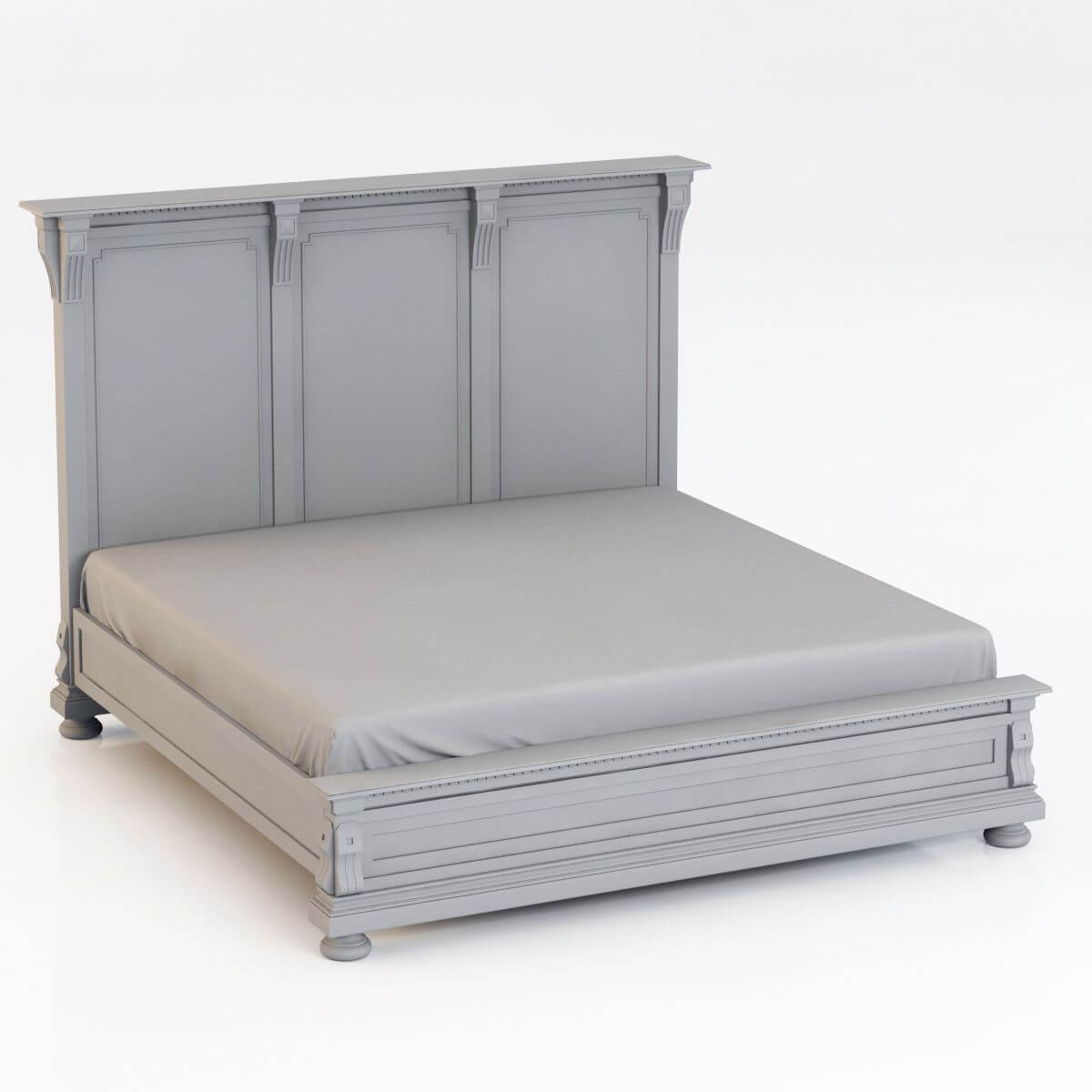 RH St James King Bed without Footboard 3D Model by zifir3d