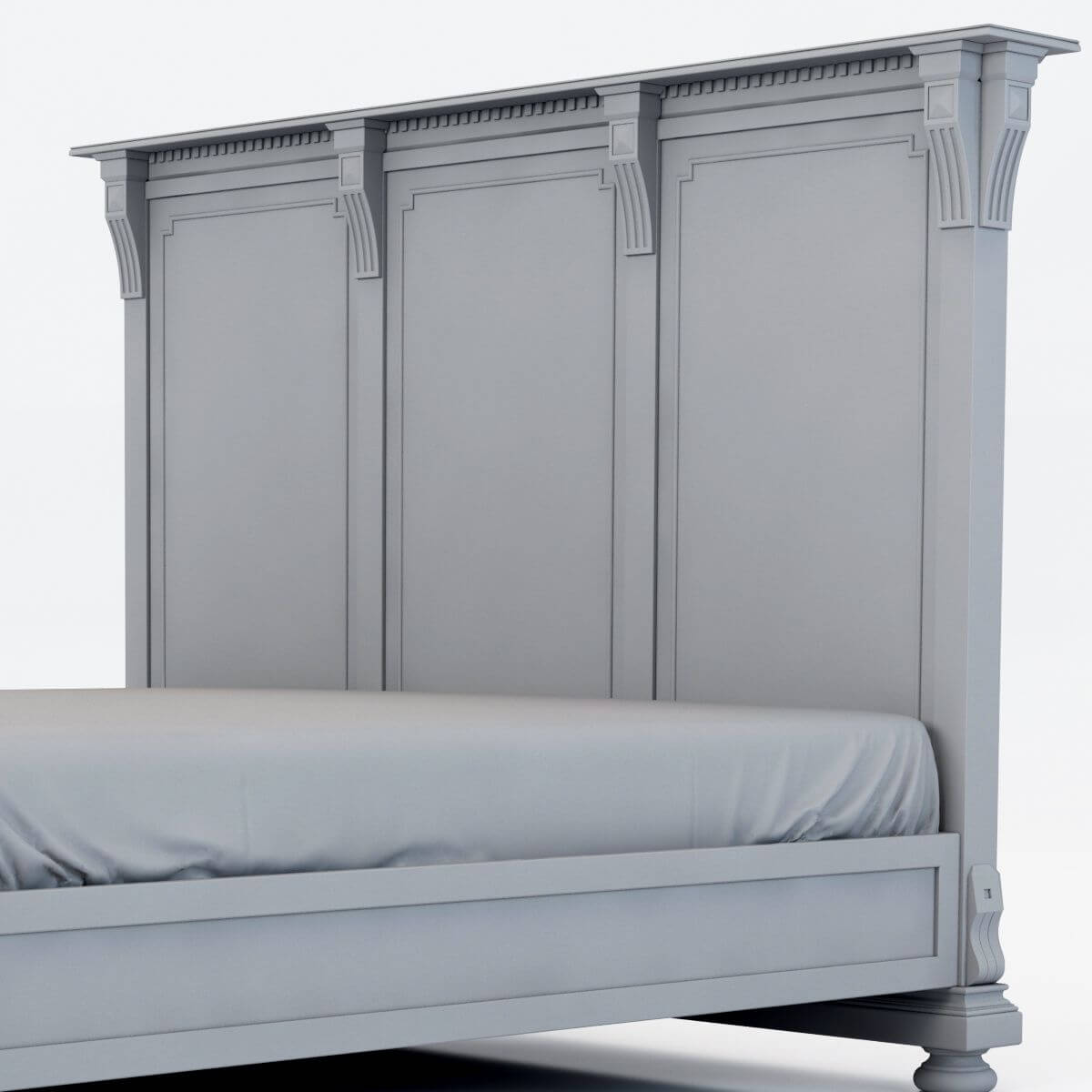 RH St James King Bed without Footboard 3D Model by zifir3d