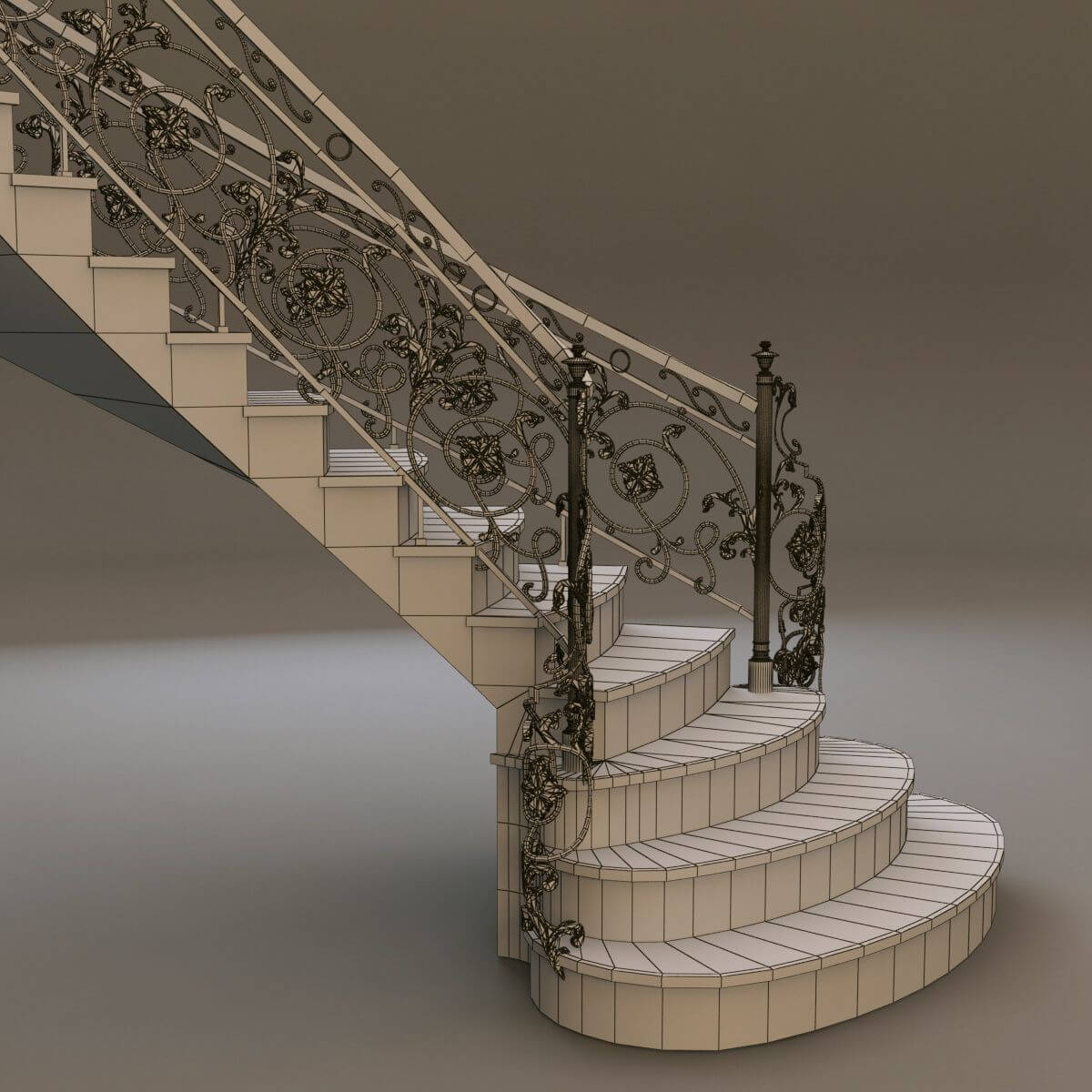 Staircase Model Stairs 1 - 3D Model by zifir3d