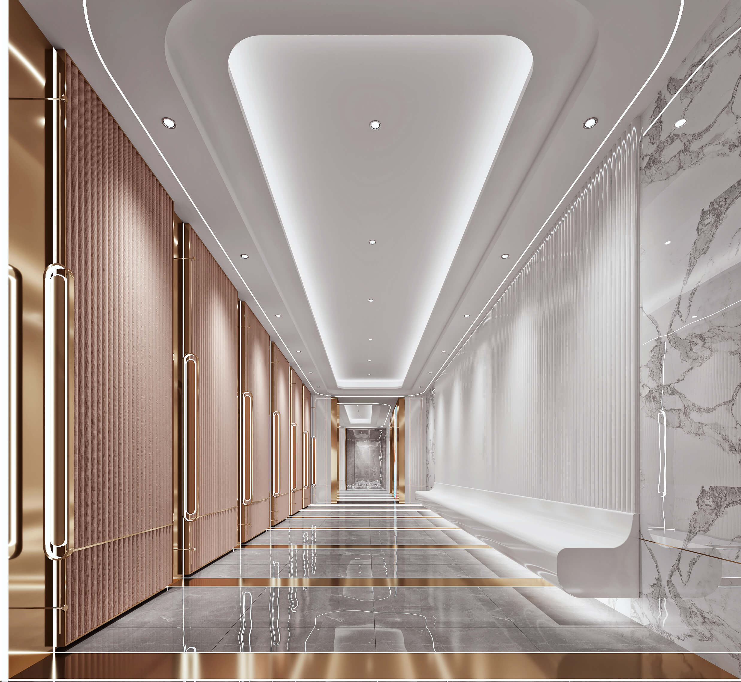Halls, Corridors, Office Buildings - Free 3D Model by zjls9933