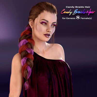 Candy Braids Hair for Genesis 8 Female by zoro_d