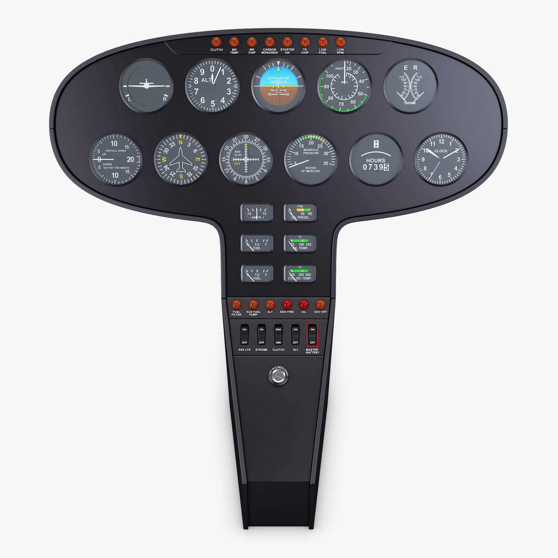 Aircraft Instrument Panel V 1 3D Model by Zurel