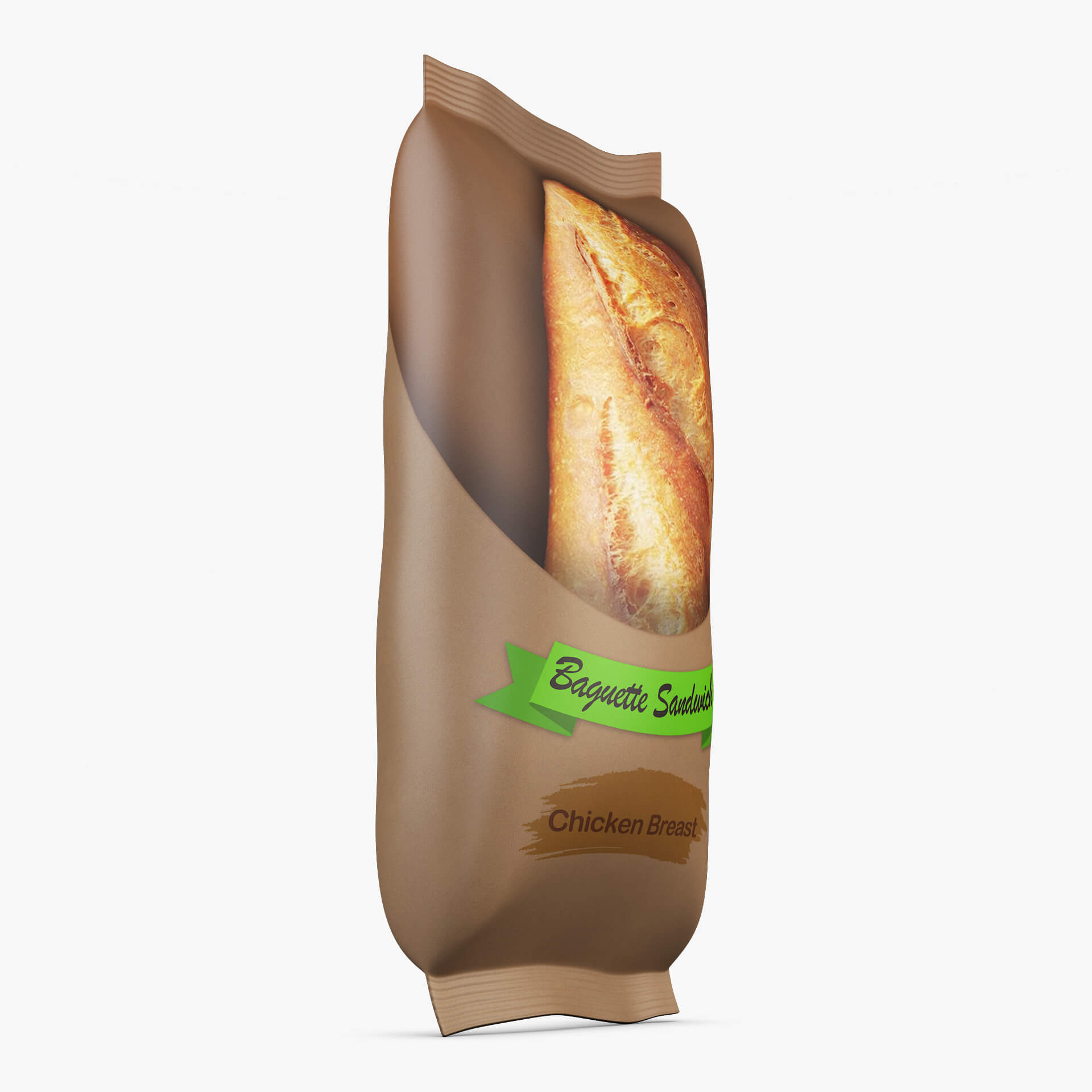 Baguette Sandwich Packaging Simple M 1 - 3D Model by Zurel