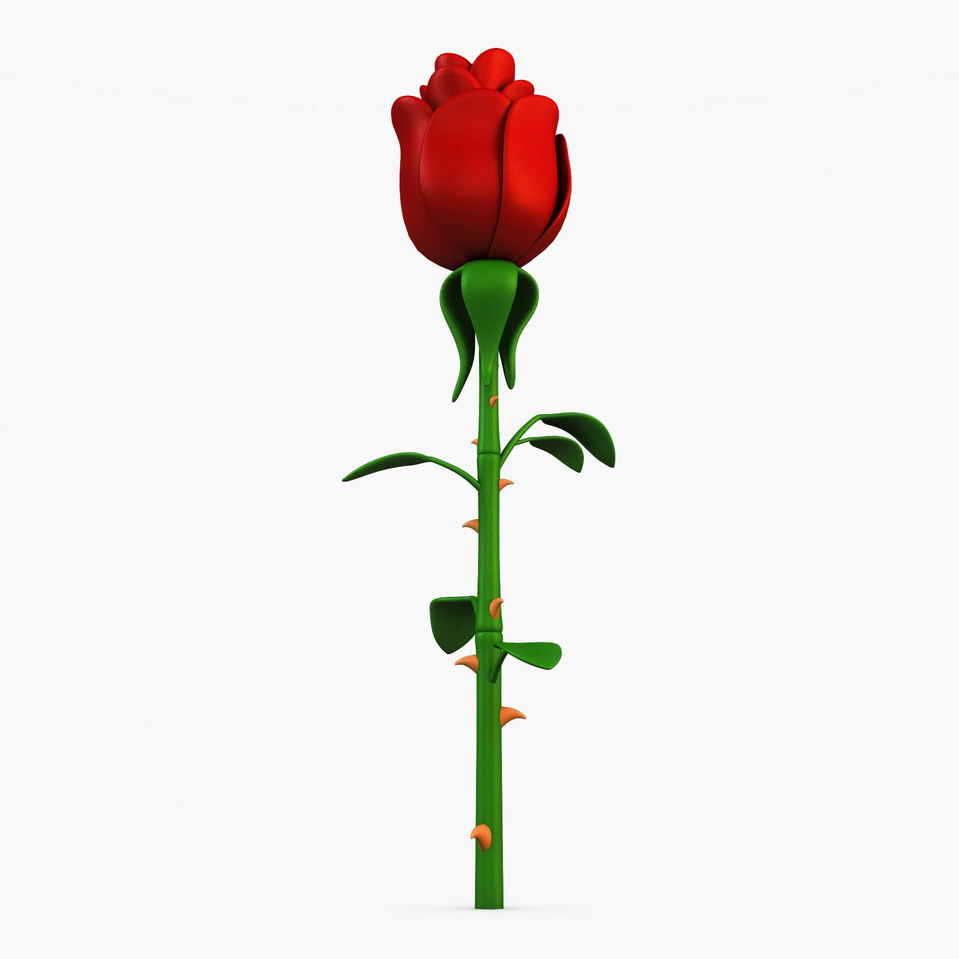 Cartoon Rose Flower V 1 - 3D Model by Zurel