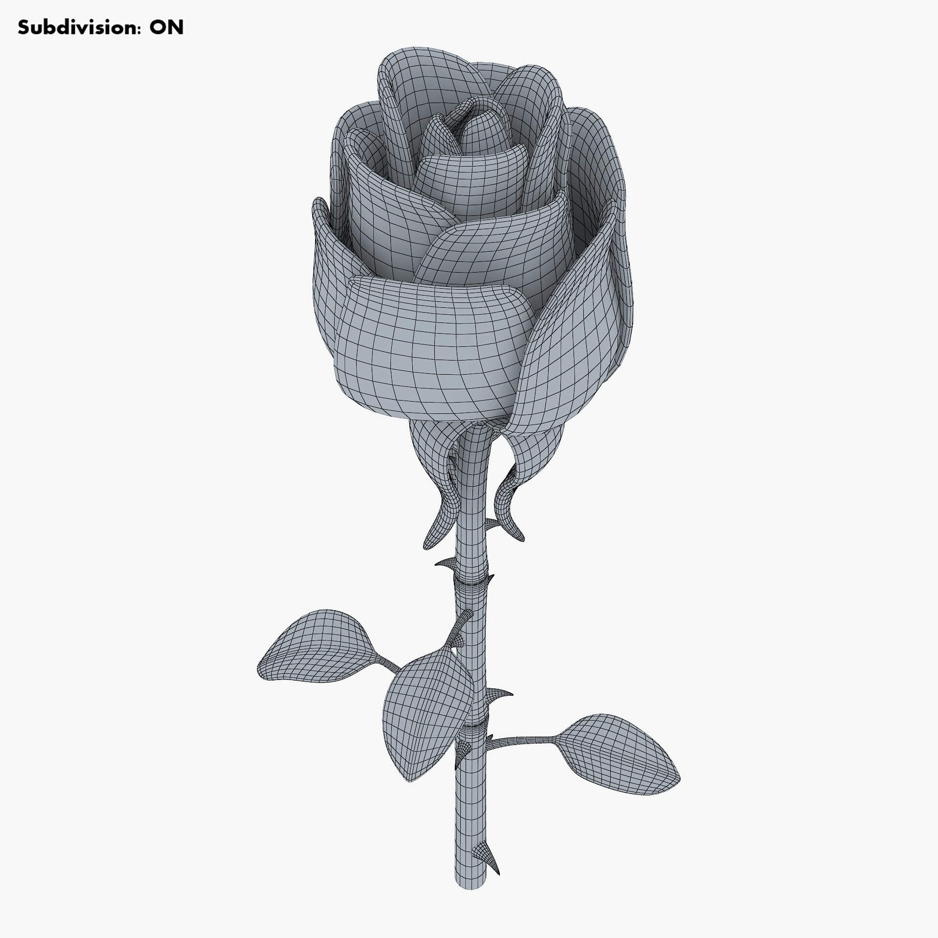 Cartoon Rose Flower V 1 - 3D Model by Zurel
