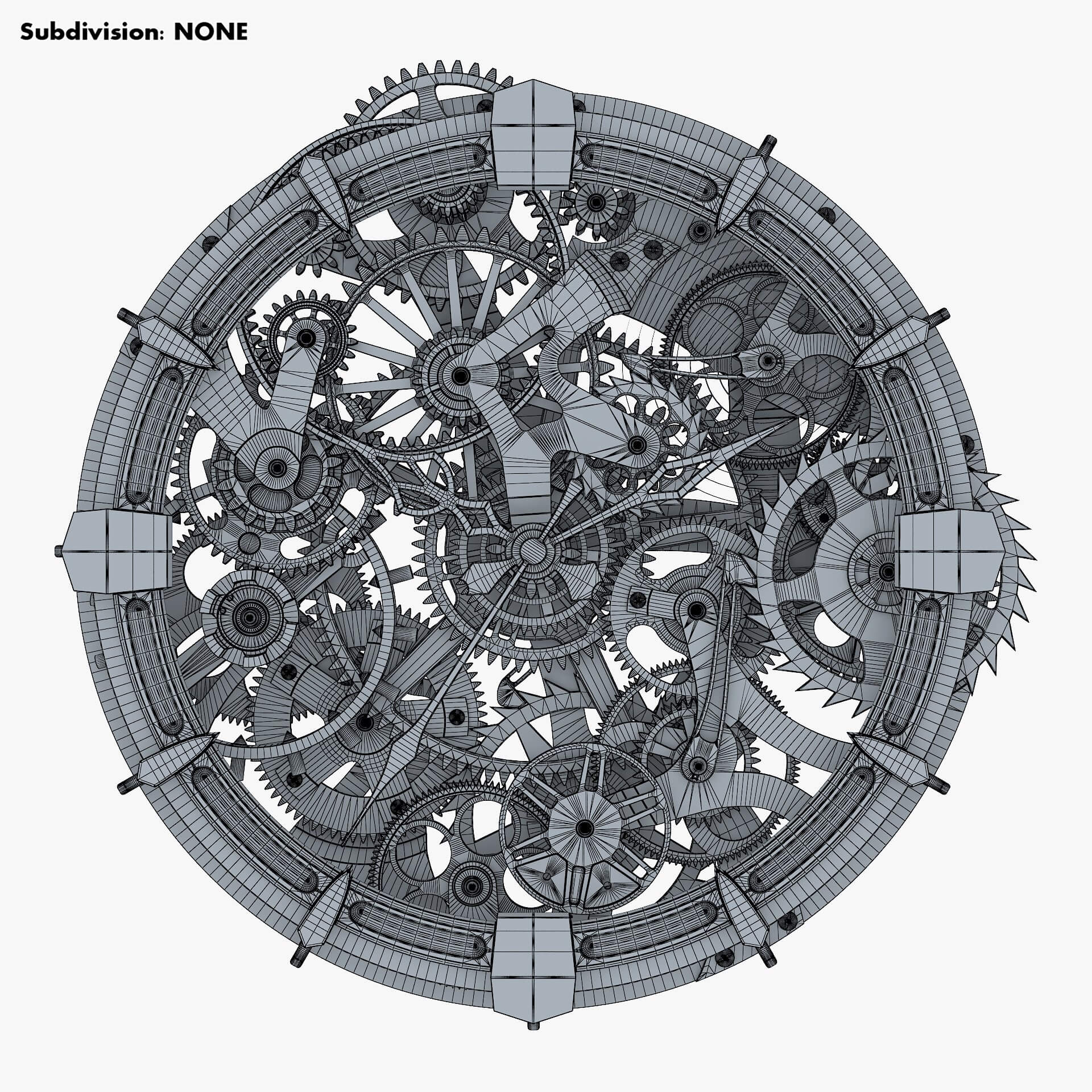 Clock Mechanism With Gears V 2 - 3D Model by Zurel
