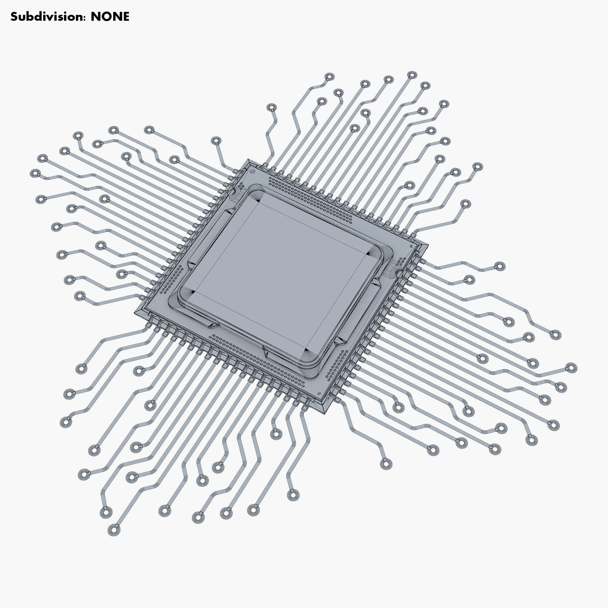 CPU Processor with Circuit Board Elements M1 - 3D Model by Zurel