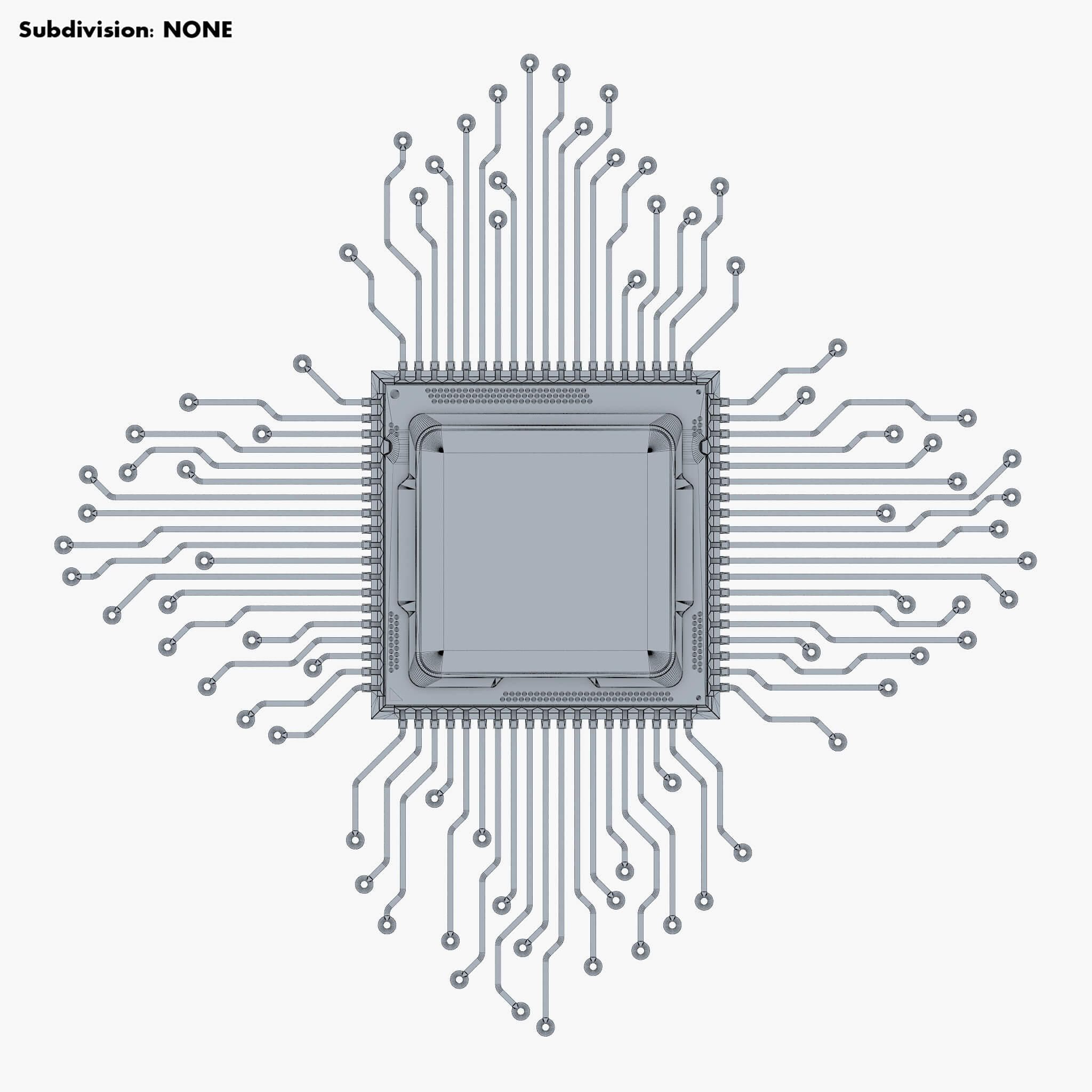 CPU Processor with Circuit Board Elements M1 - 3D Model by Zurel