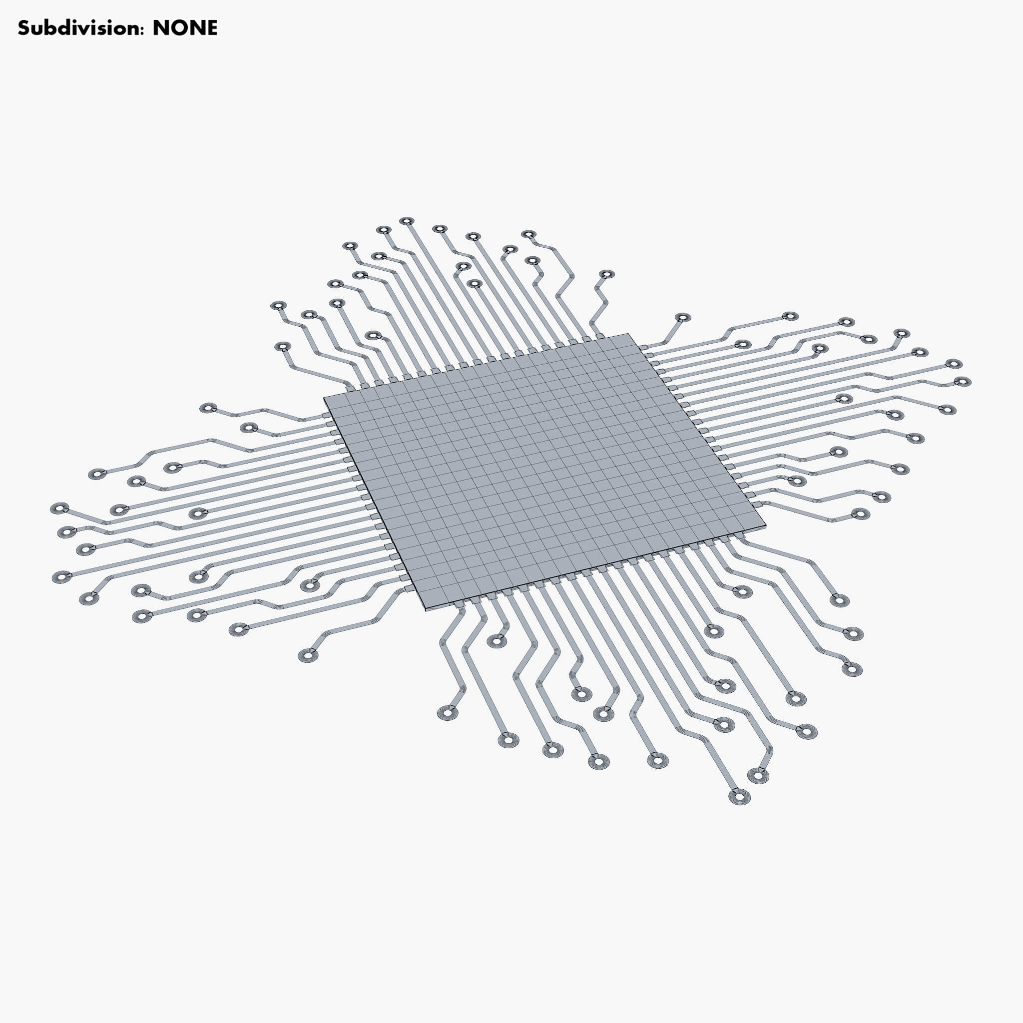 CPU Processor with Circuit Board Elements M1 - 3D Model by Zurel