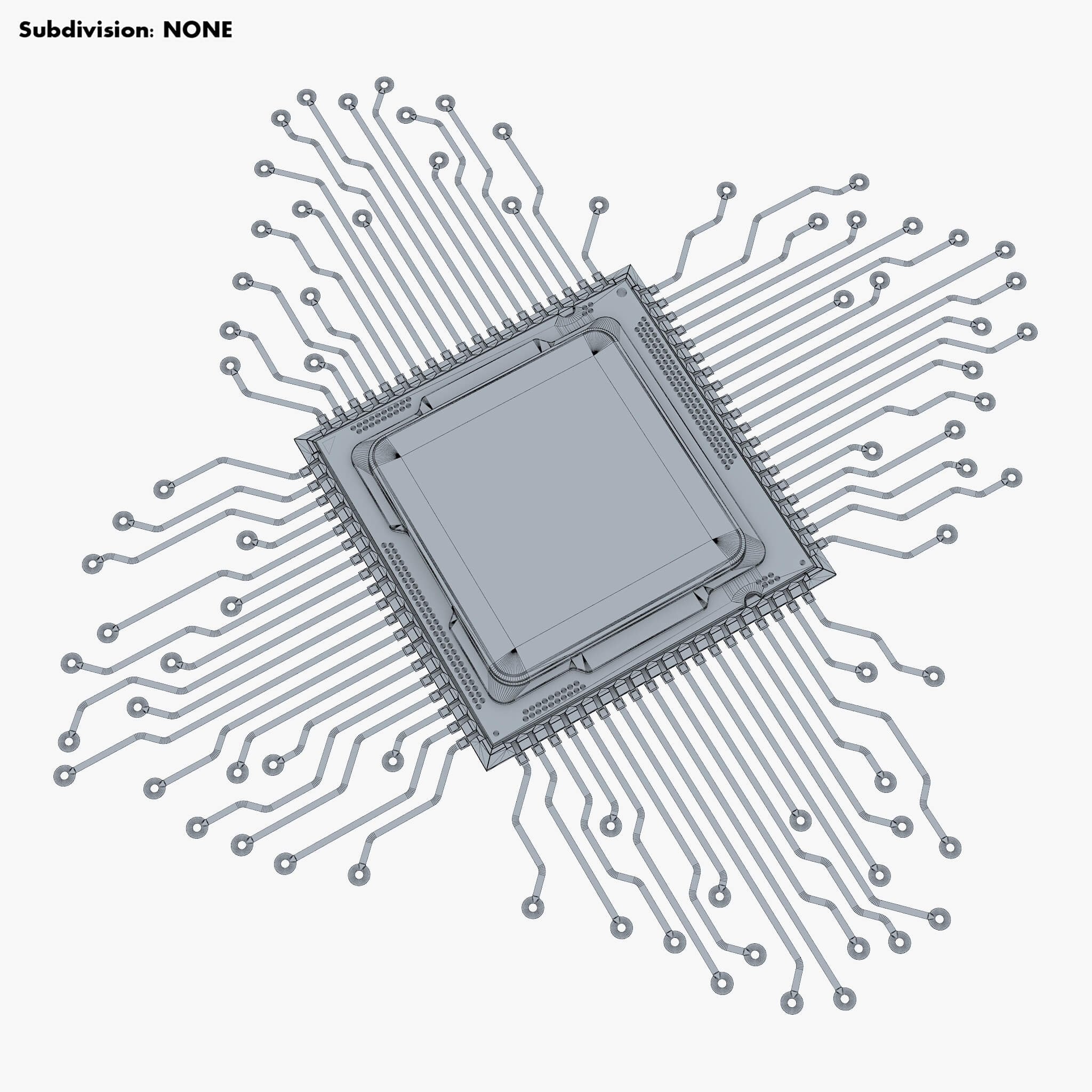 CPU Processor with Circuit Board Elements M1 - 3D Model by Zurel