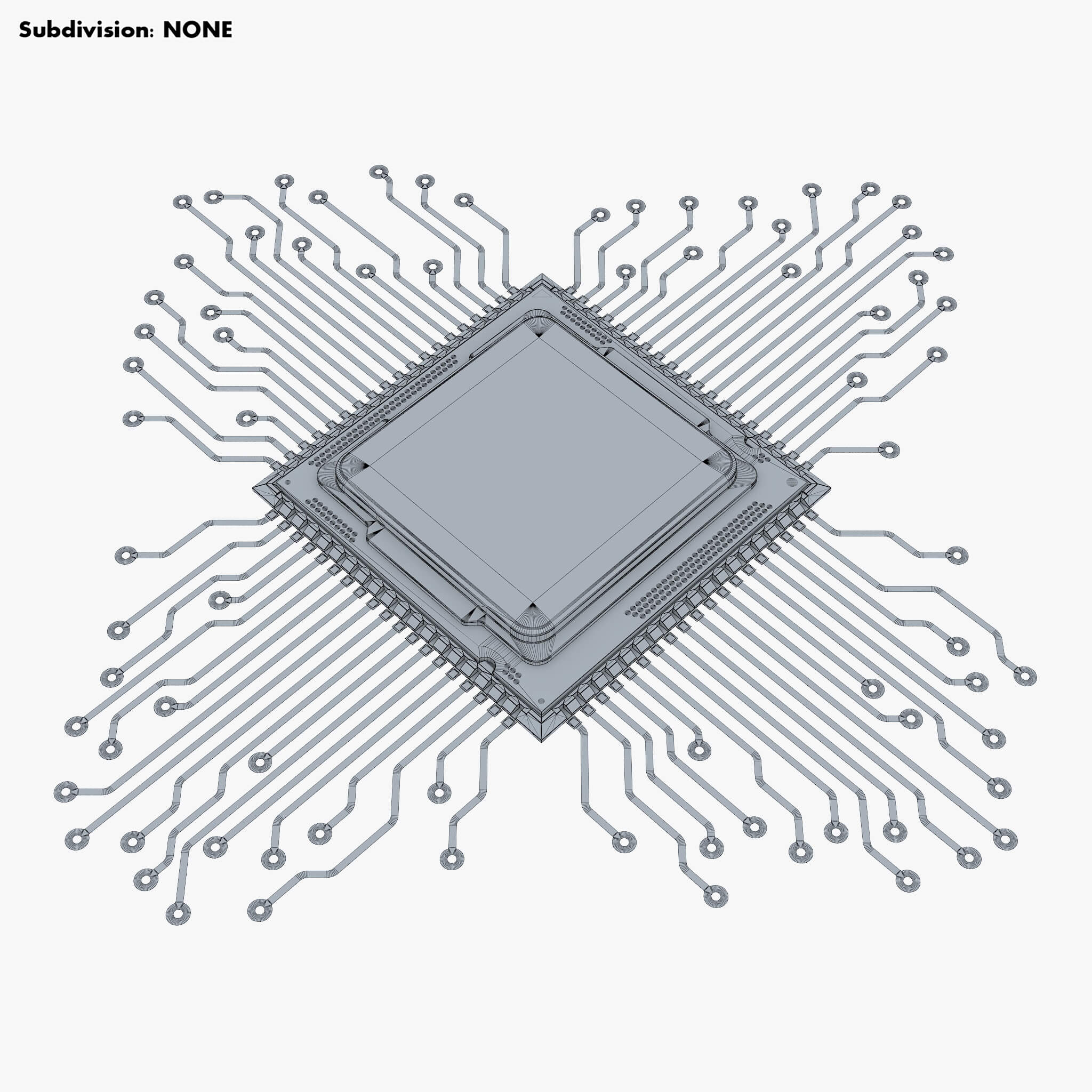 CPU Processor with Circuit Board Elements M1 - 3D Model by Zurel