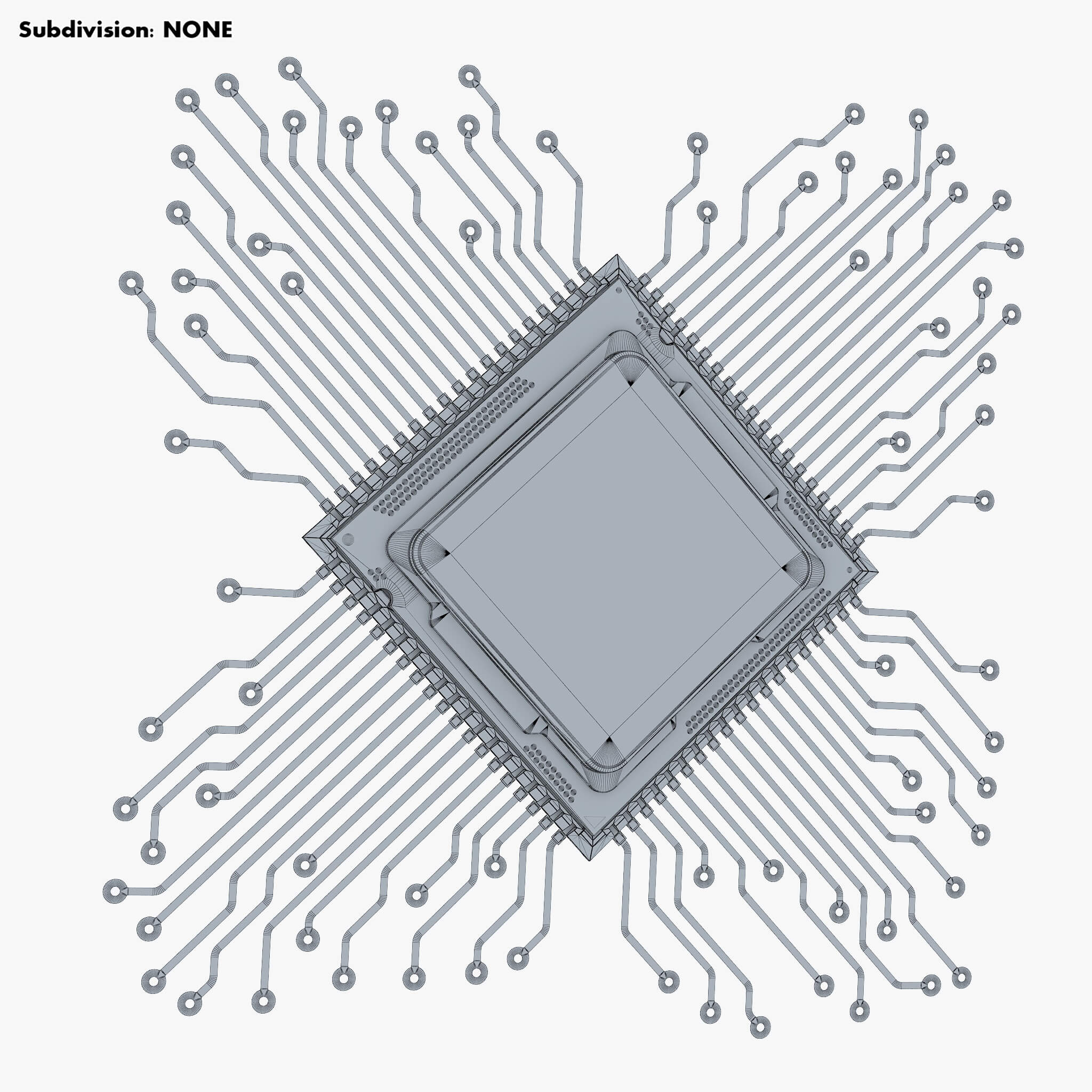 CPU Processor with Circuit Board Elements M1 - 3D Model by Zurel