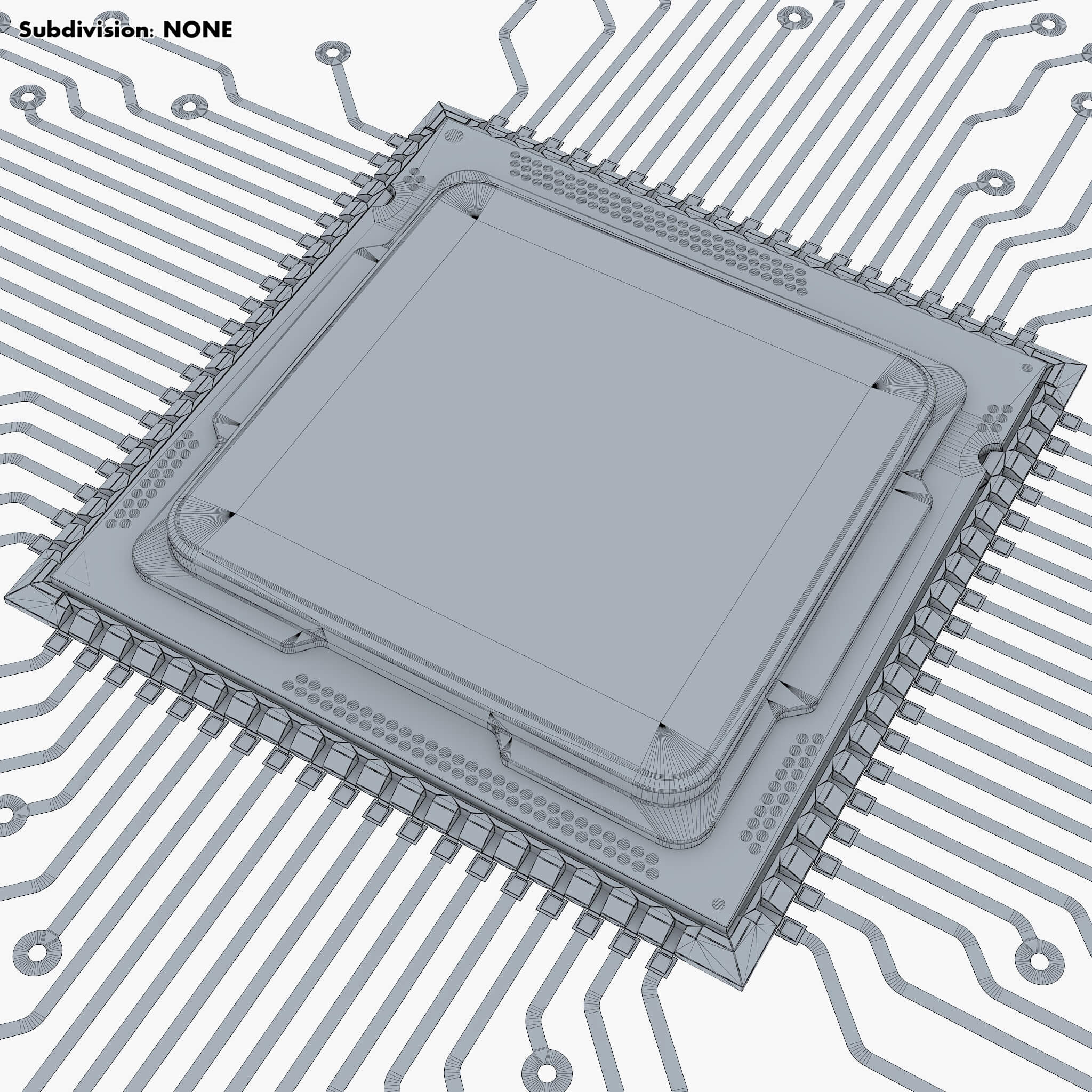 CPU Processor with Circuit Board Elements M1 - 3D Model by Zurel