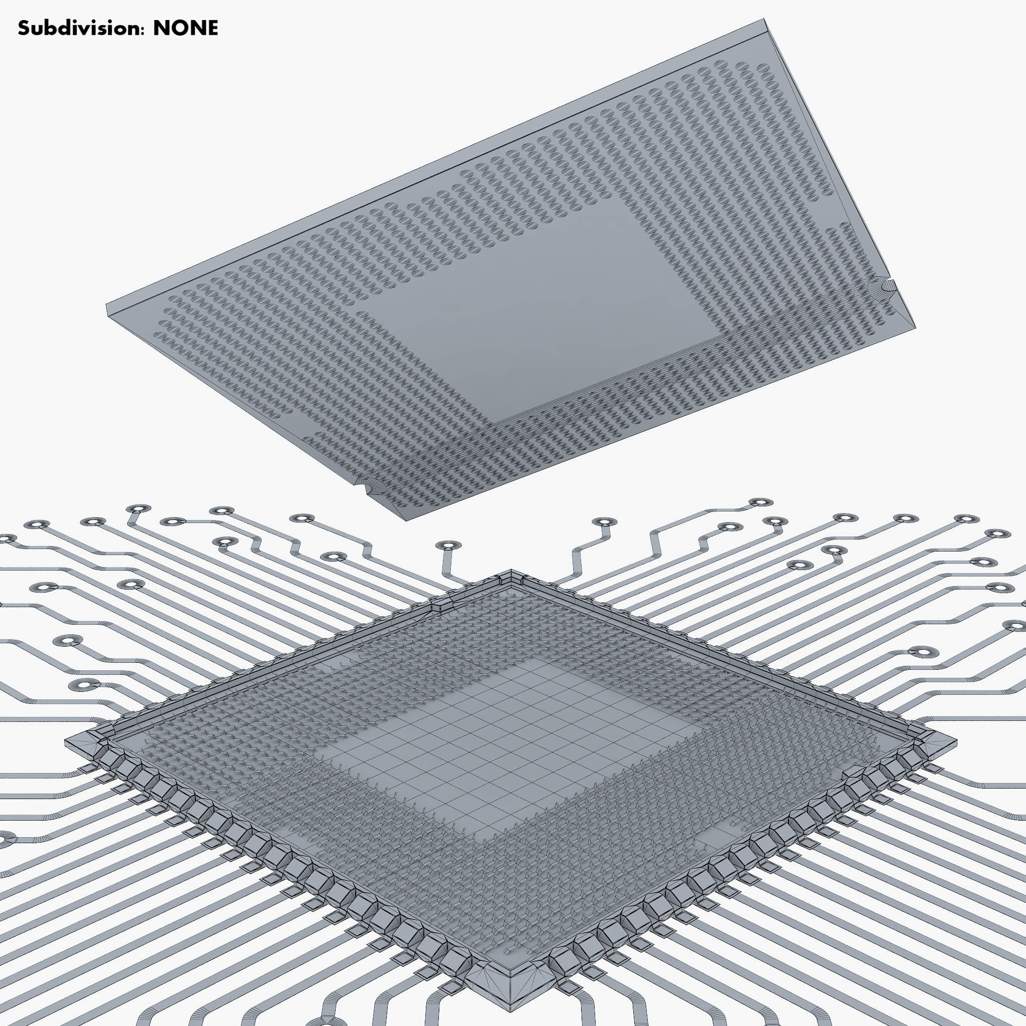 CPU Processor with Circuit Board Elements M1 - 3D Model by Zurel
