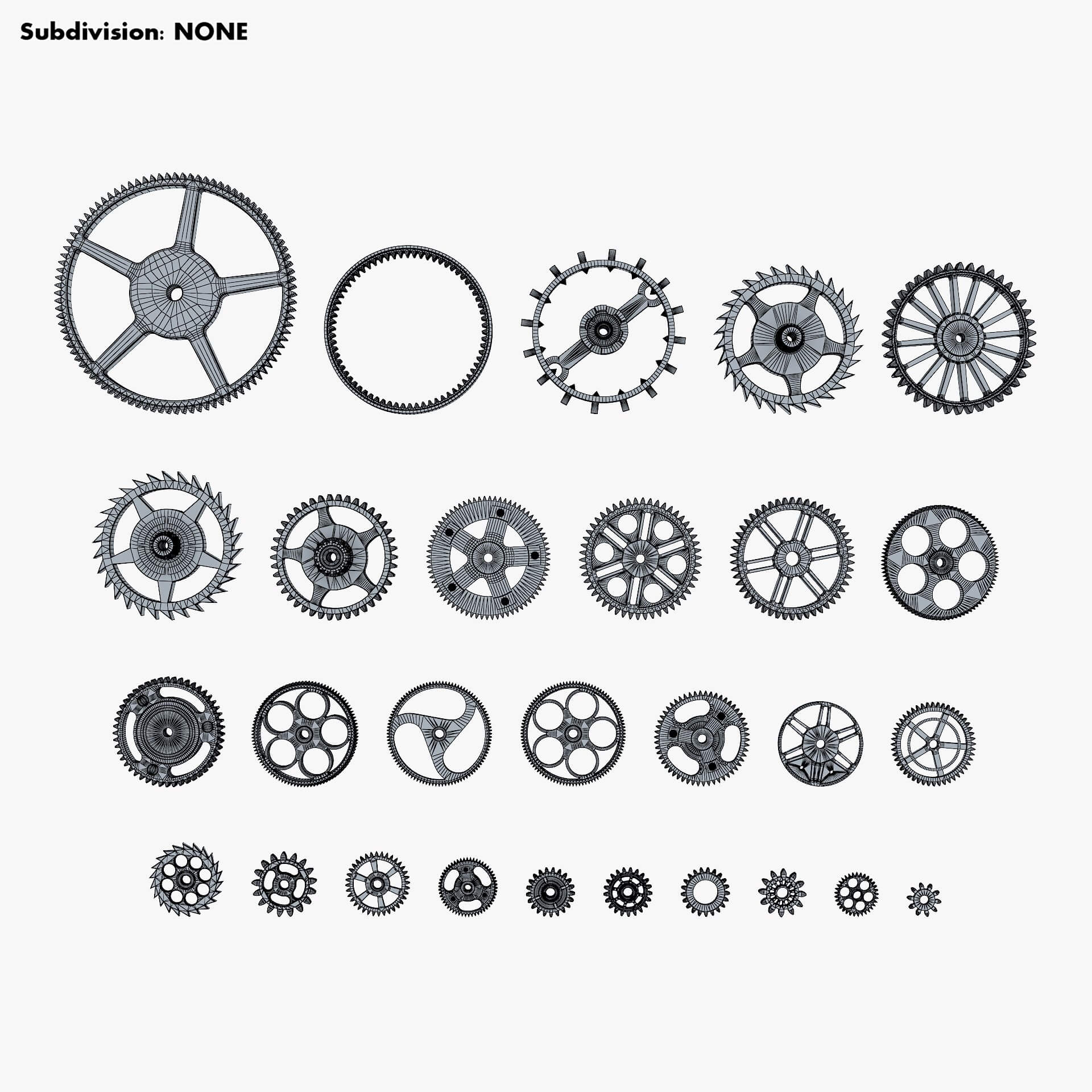 Gears Set V 3 3D Model by Zurel