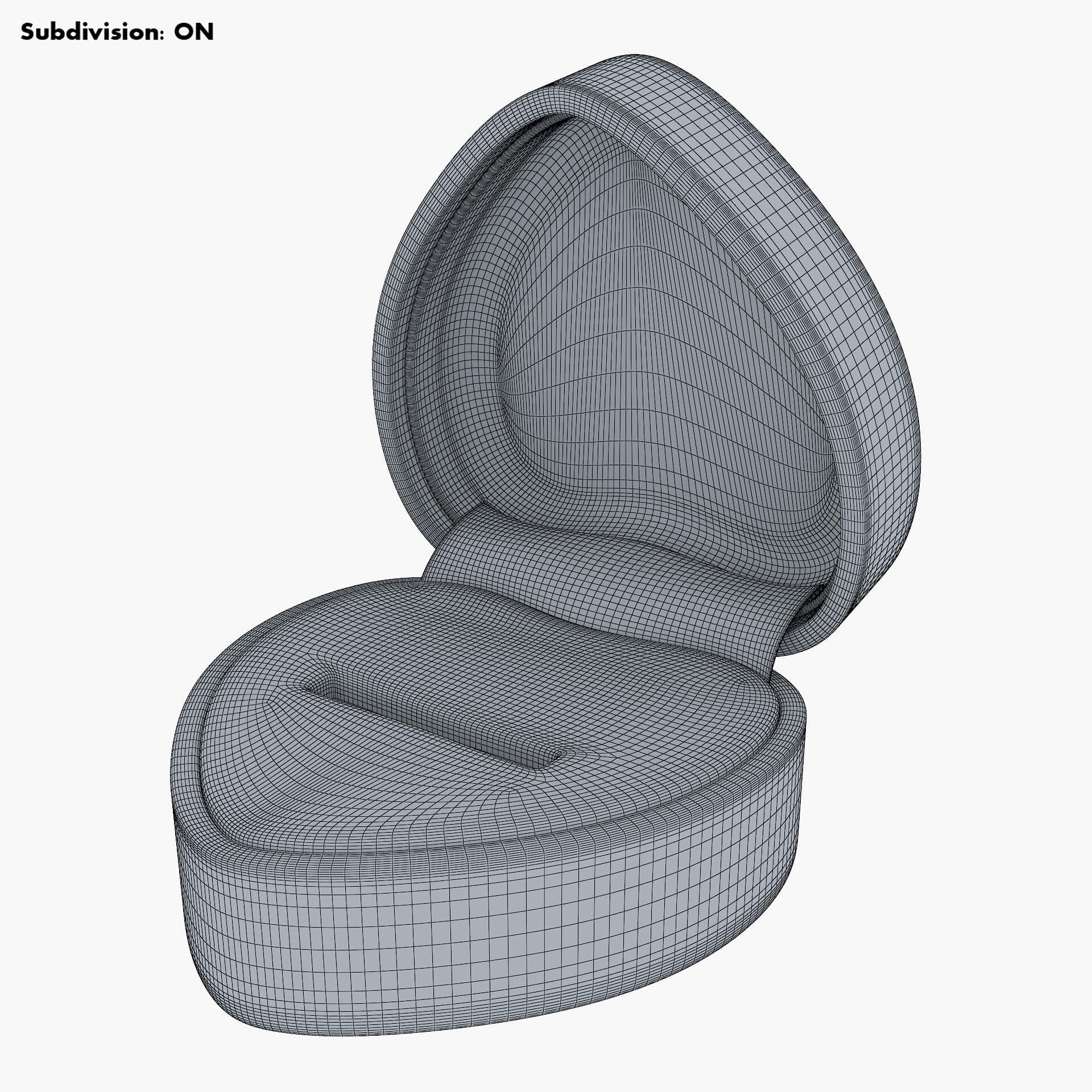 Heart Shape Ring Box Red V 1 - 3D Model by Zurel