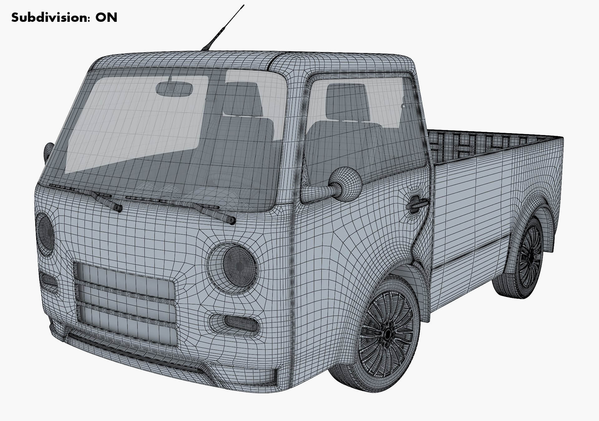 Kei Truck Concept Retro Style Blue - 3D Model by Zurel