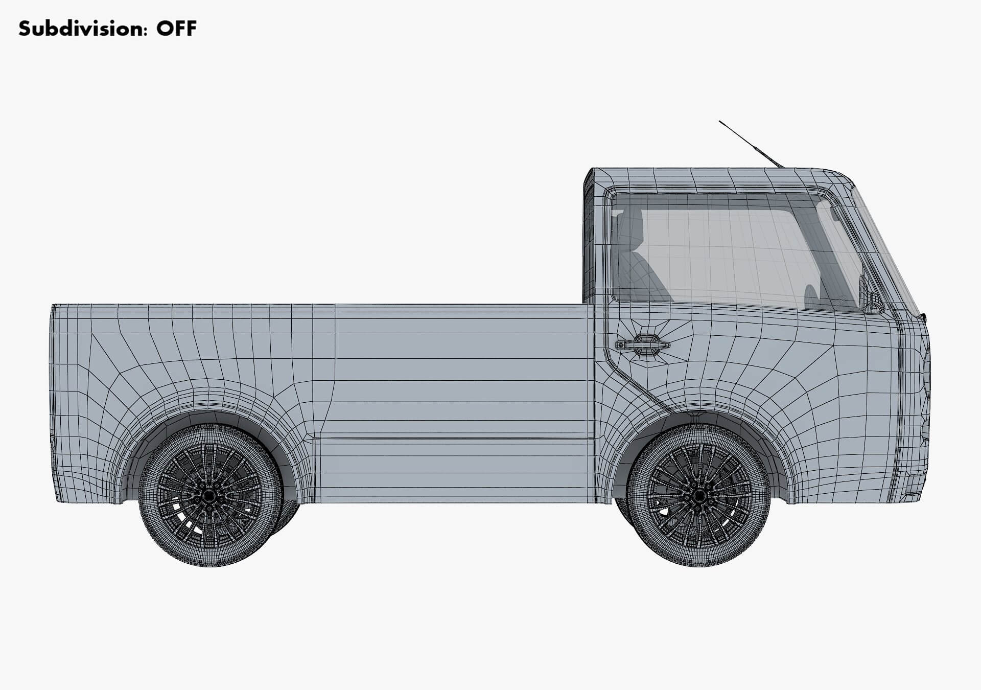 Kei Truck Concept Retro Style Blue - 3D Model by Zurel